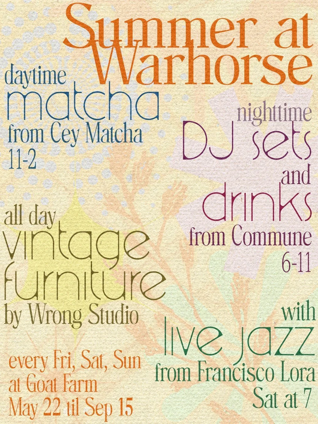 SUMMER RESIDENCY AT  WARHORSE  