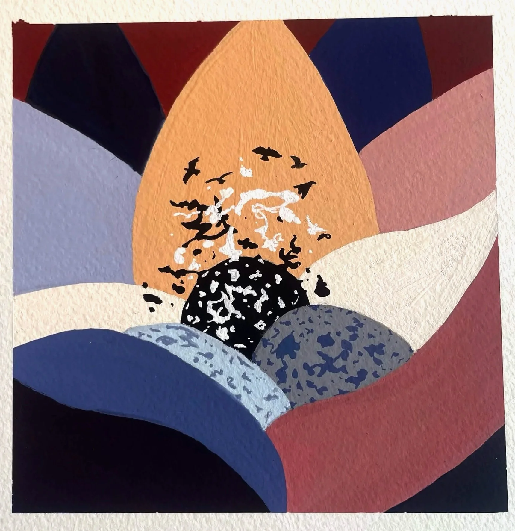 "In Your Diminishing Tongue," gouache on cotton paper, 15cm x 15cm