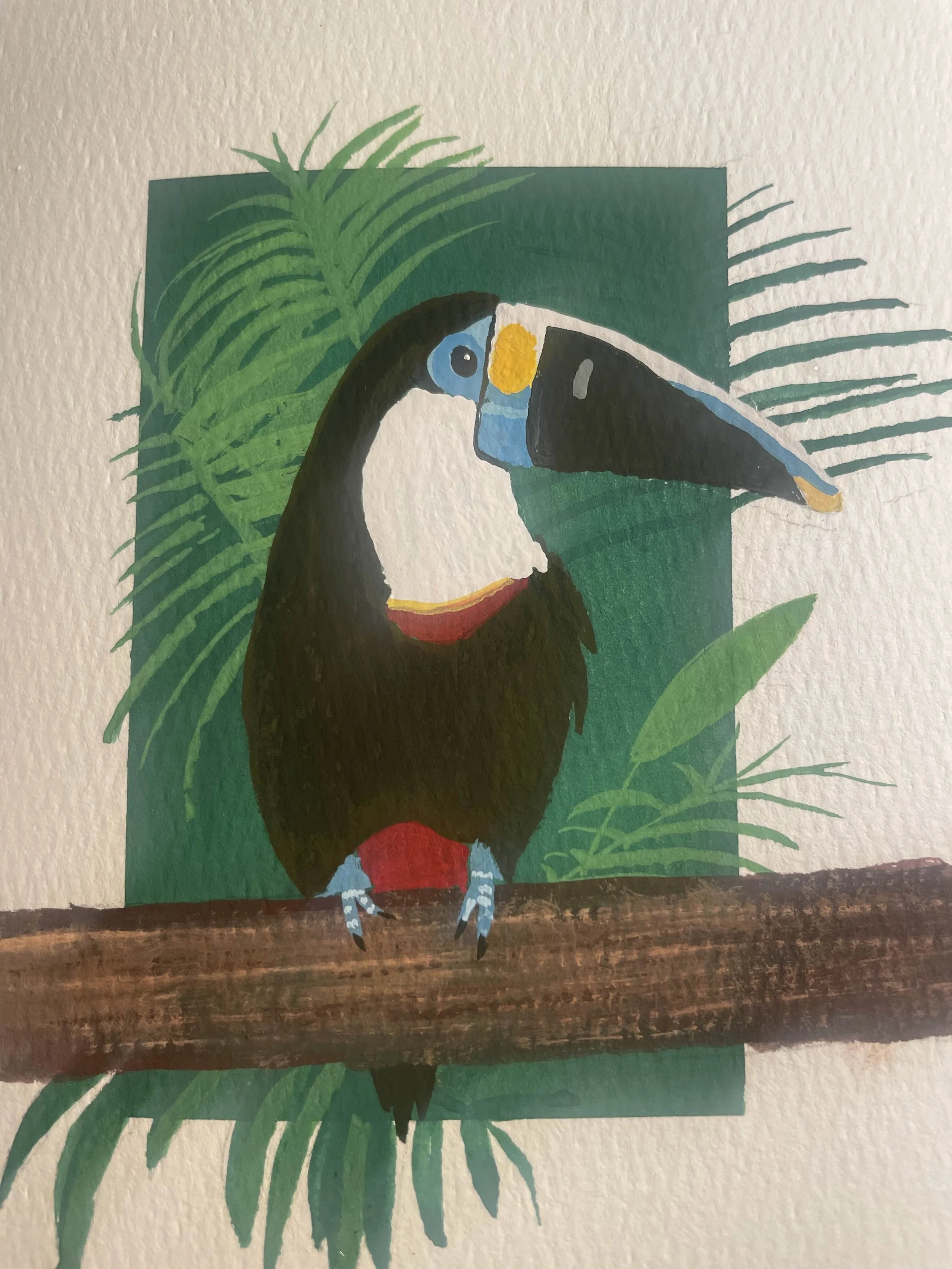 "Who can paint a toucan? You can!" gouache
