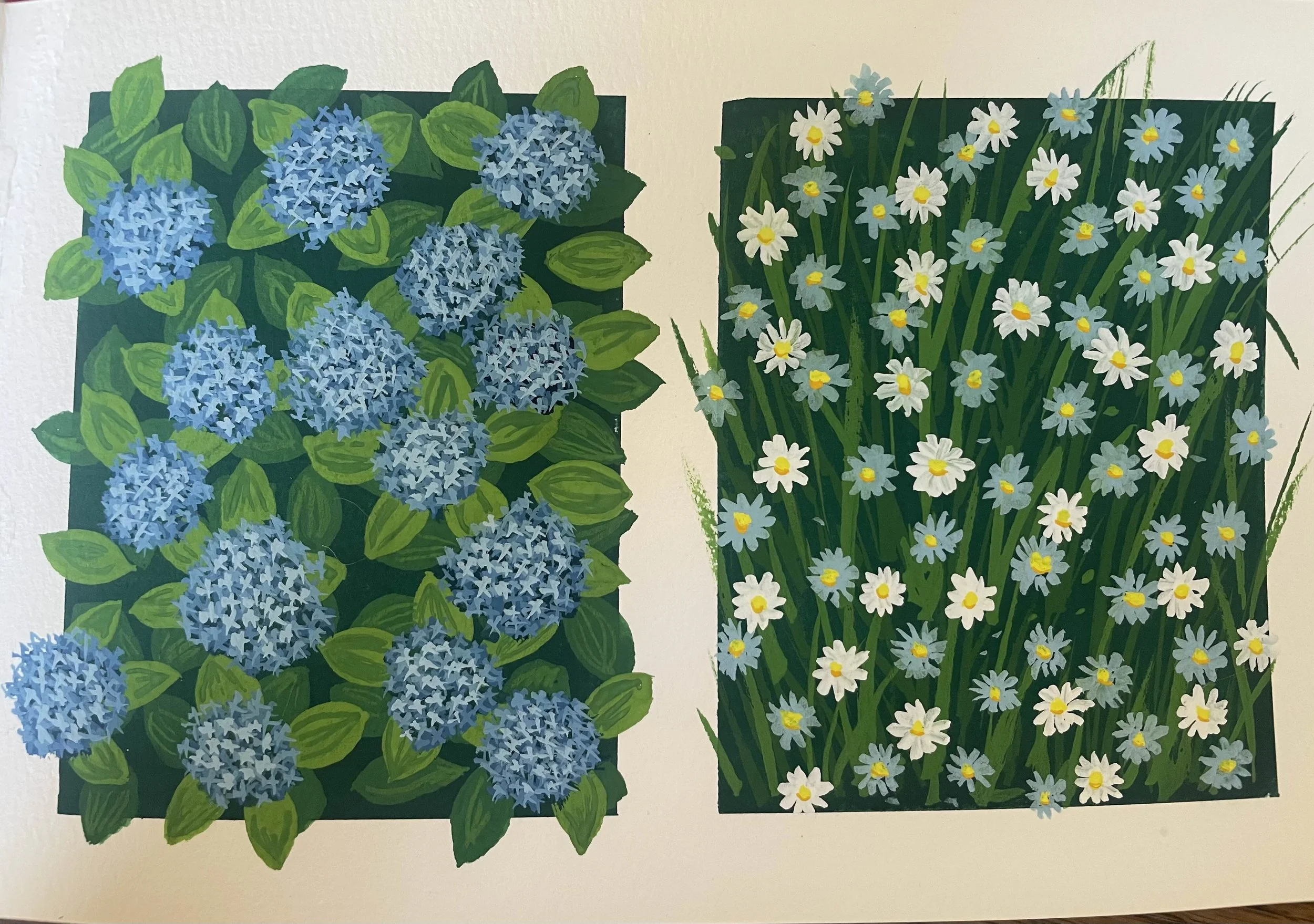 "Blue," gouache