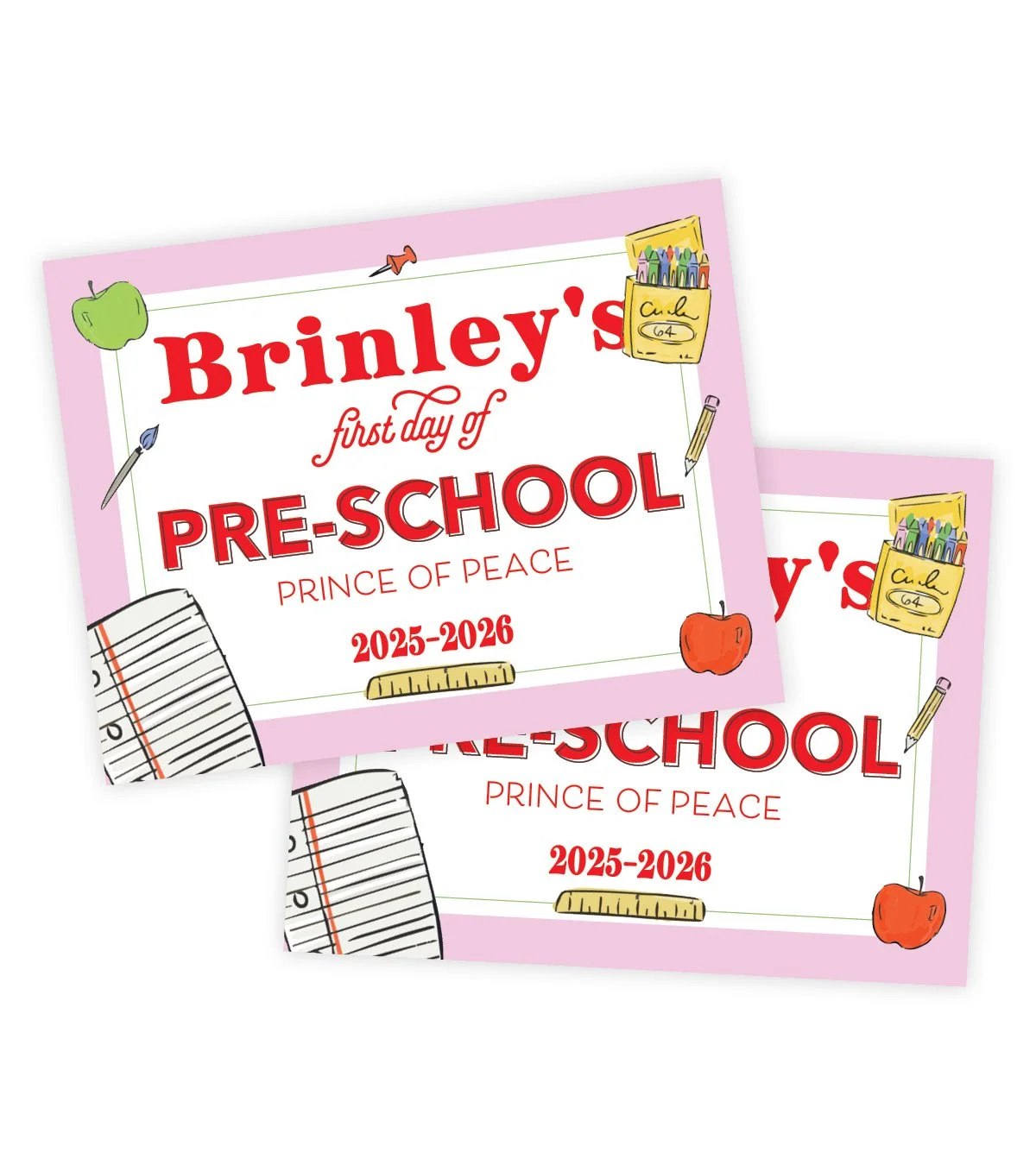Pink Back-to-School Sign - Printable