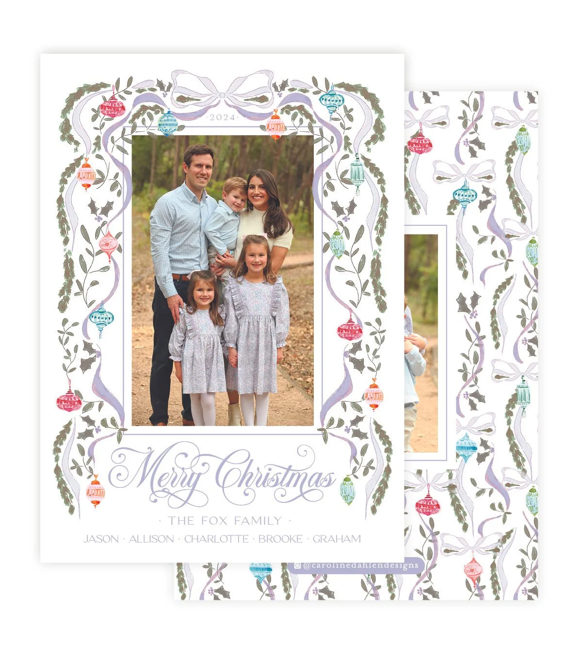 Blue Ornaments and Garland