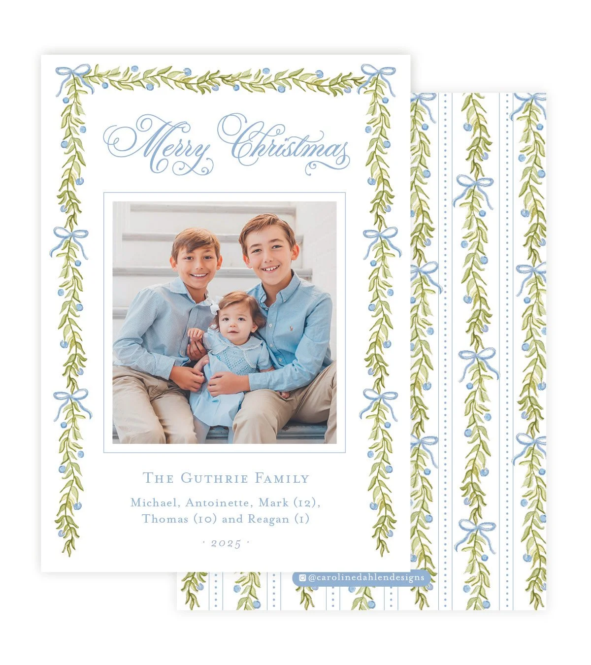 Blue Berry & Bows Garland