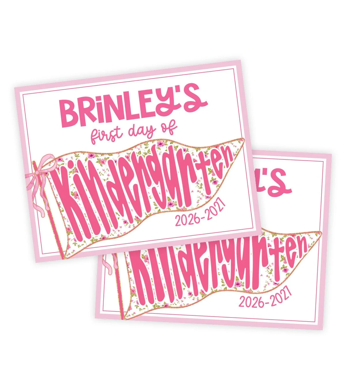 Pink Pennant Printable Sign