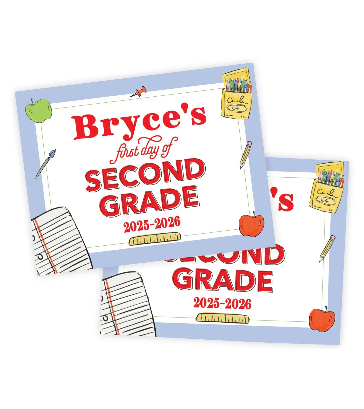 Blue Back-to-School Sign - Printable