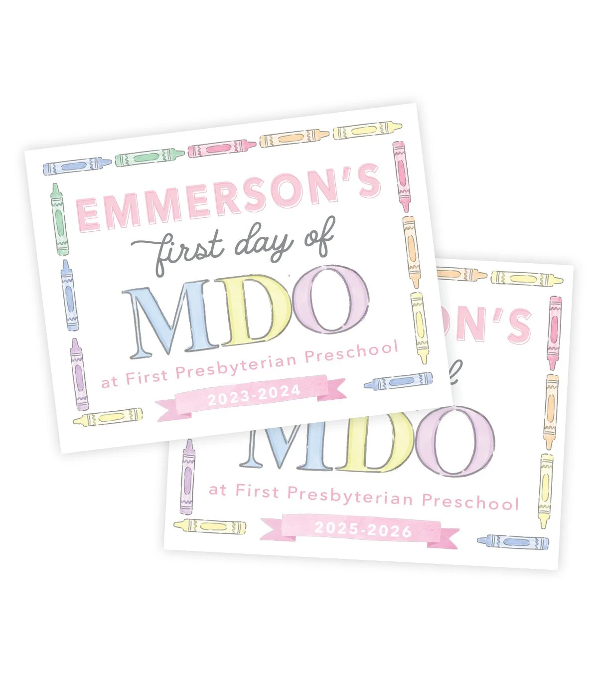 Crayon Back-to-School Sign - Printable