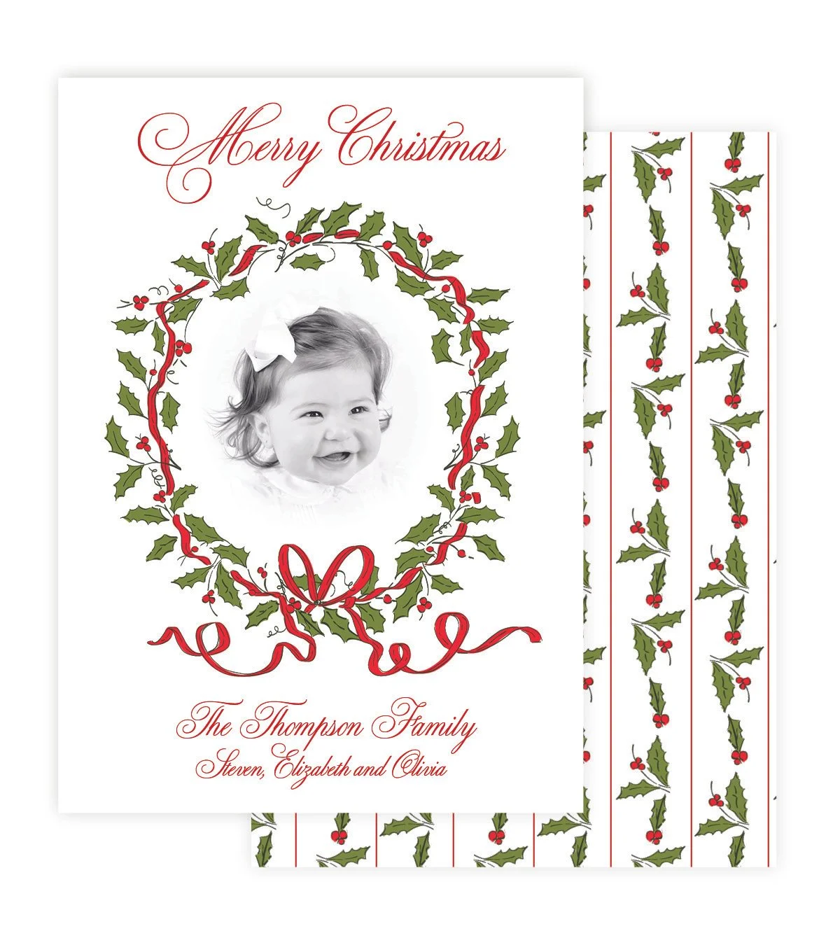 Traditional Holly Round Frame