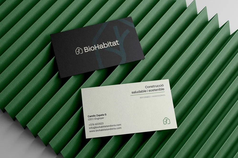 BioHabitat es una empresa andorrana que realiza estudios geobiol&oacute;gicos y reformas integrales de viviendas y oficinas con criterios saludables y ecol&oacute;gicos. Ten&iacute;an un logotipo anticuado y confuso, y confiaron en nosotros para ayud