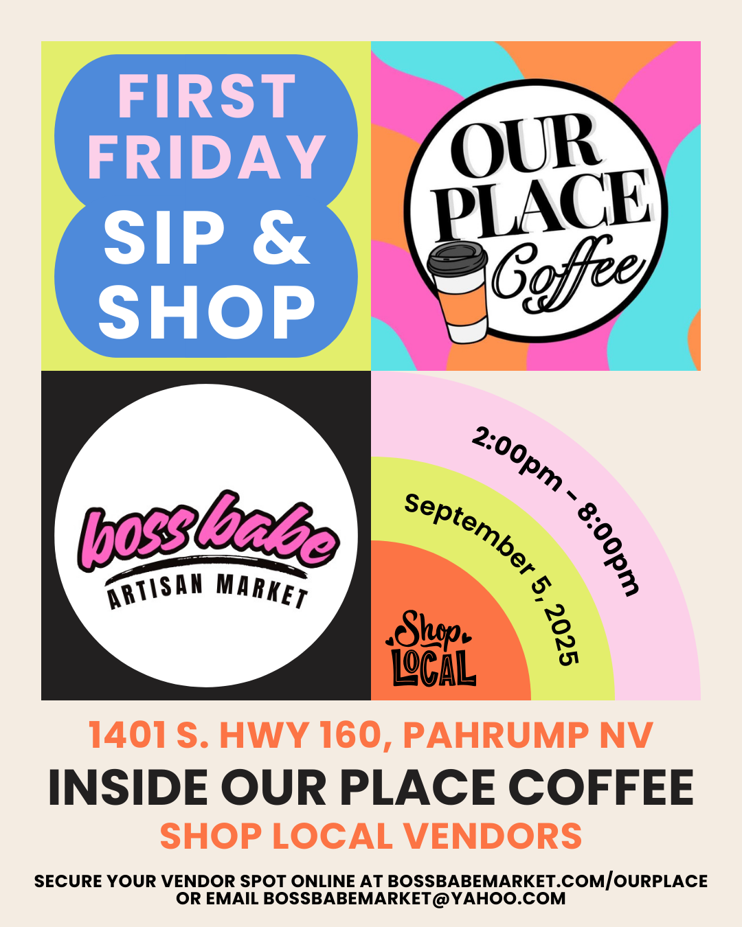 OUR PLACE SIP & SHOP (September)