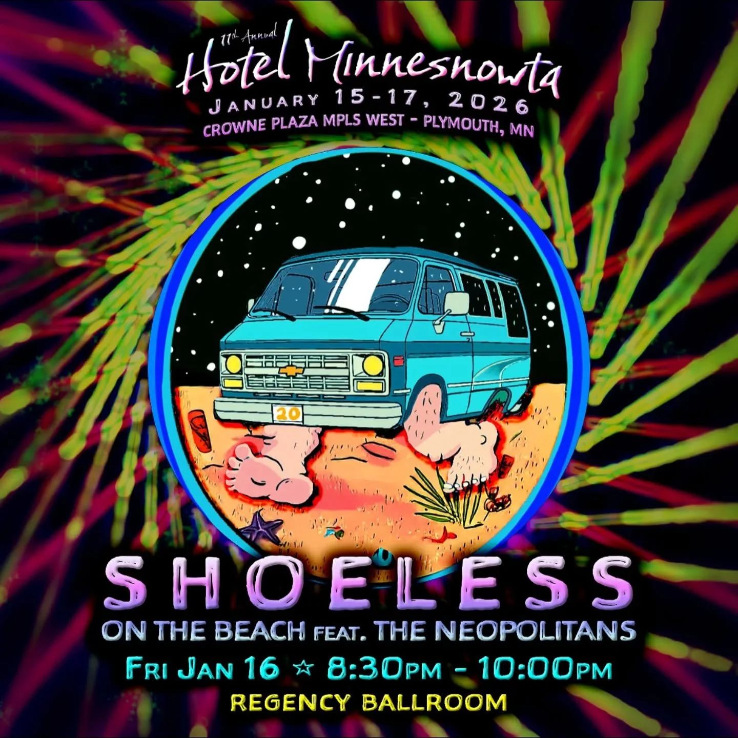 THIS FRIDAY: The Shoel3ss Trio will be joined "On the Beach" with the Neopolitans for an epic and one of a kind set at Hotel Minnesnowta!

#shoelesstrio #localmusic #shoelessrevolution #minnesotamusic #hotelminnesnowta2026