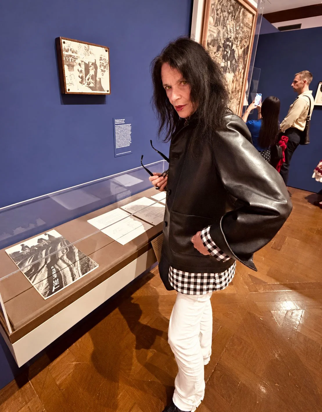 Anne Waldman at the Tarot exhibition at the Morgan Library, New York, viewing an issue of The World magazine she edited in 1968, photo by HR Hegnauer, September 12, 2026.