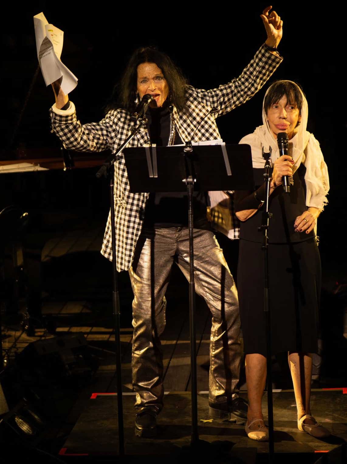 Anne Waldman performing "Footnote to Howl" with Little Annie at Little Island, New York as part of "Thomas Bartlet: Allen Ginsberg at 100" centenary celebration. September 2-6, 2026, Photo by Antonio Pagano.