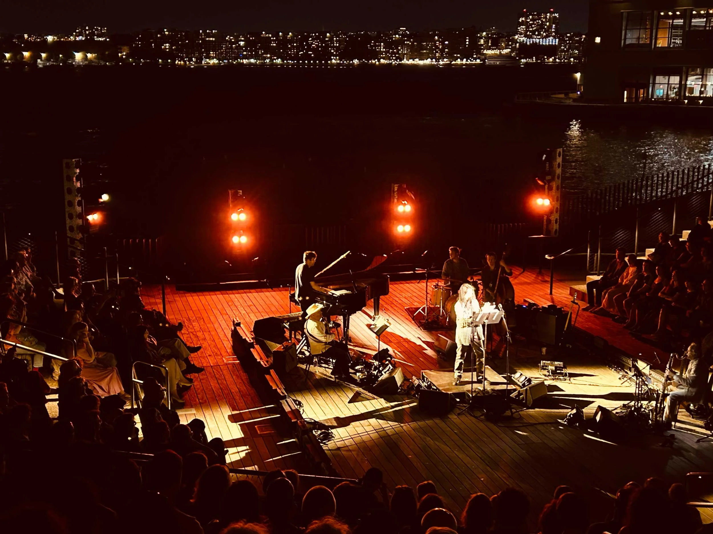 Anne Waldman performing at Little Island, New York as part of "Thomas Bartlet: Allen Ginsberg at 100" centenary celebration. September 2-6, 2026, Photo by HR Hegnauer.