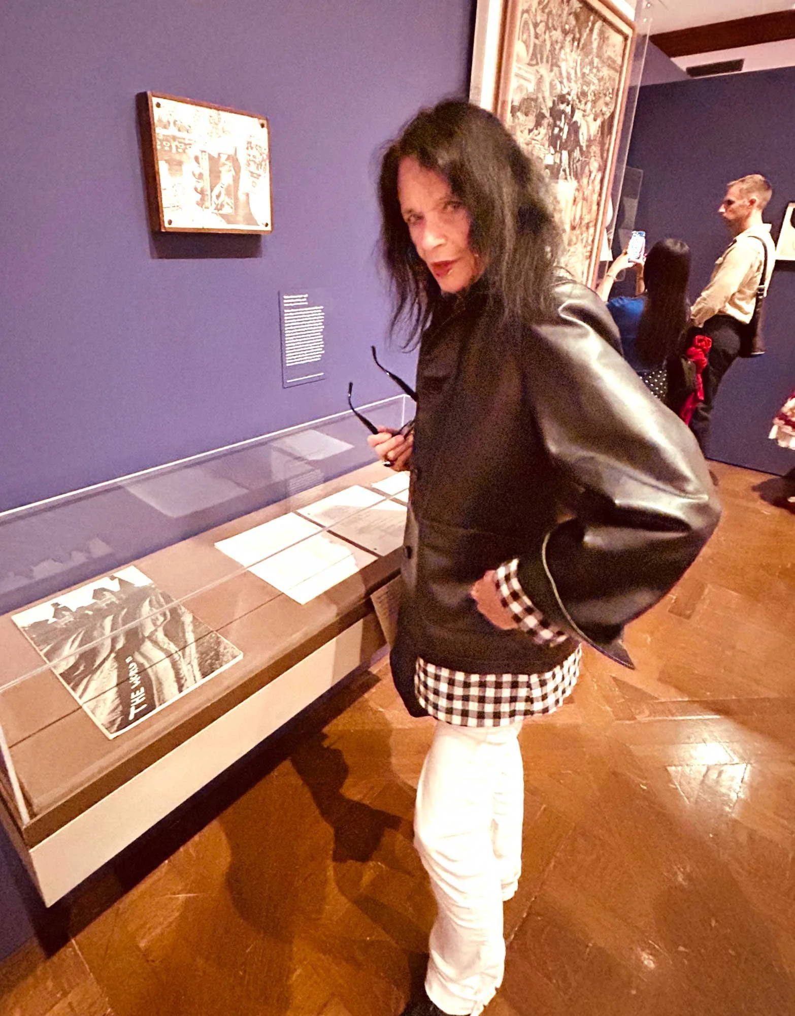 Anne Waldman at the Tarot exhibition at the Morgan Library, New York, viewing an issue of The World magazine she edited in 1968, photo by HR Hegnauer, September 12, 2026.