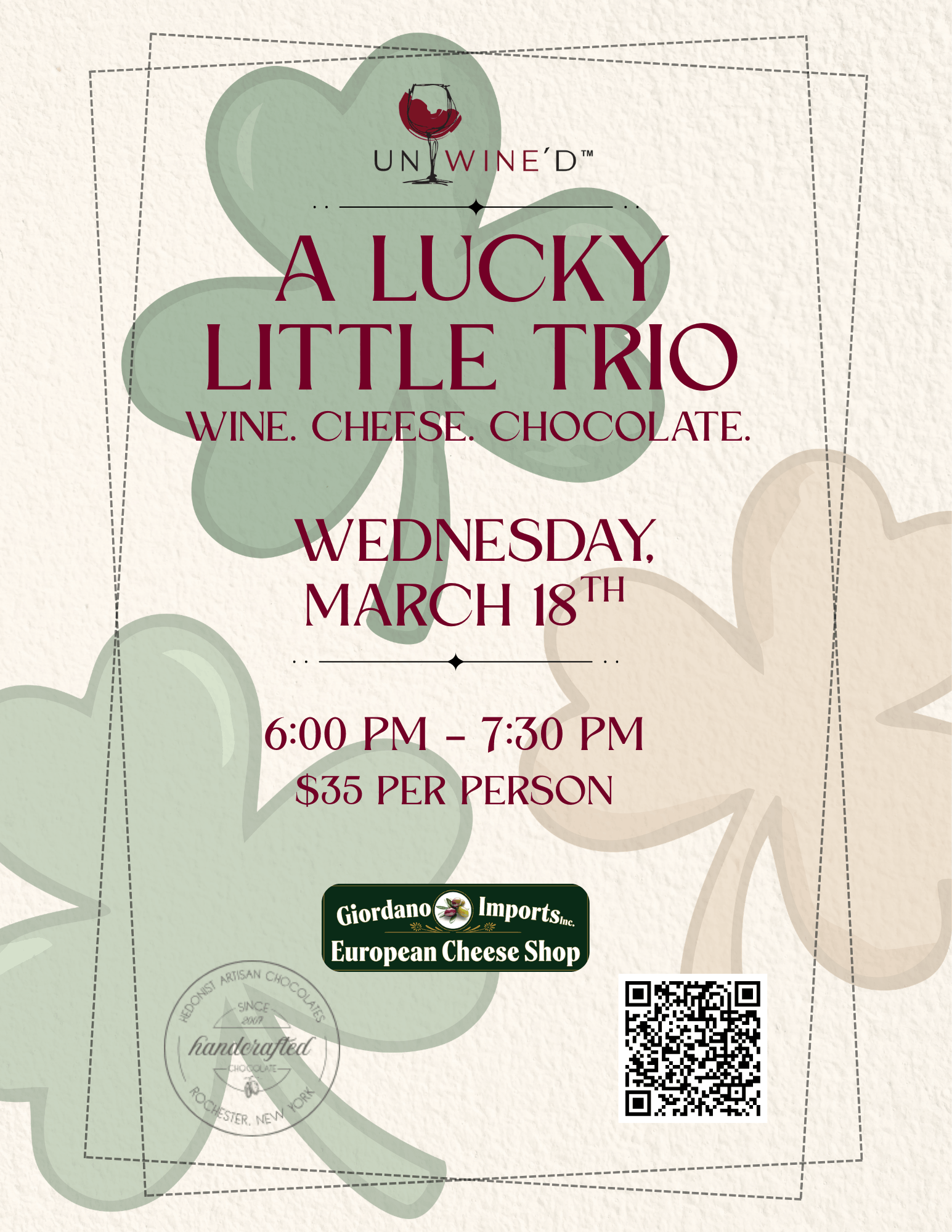 A Lucky Little Trio: Wine, Cheese, + Chocolate Pairing