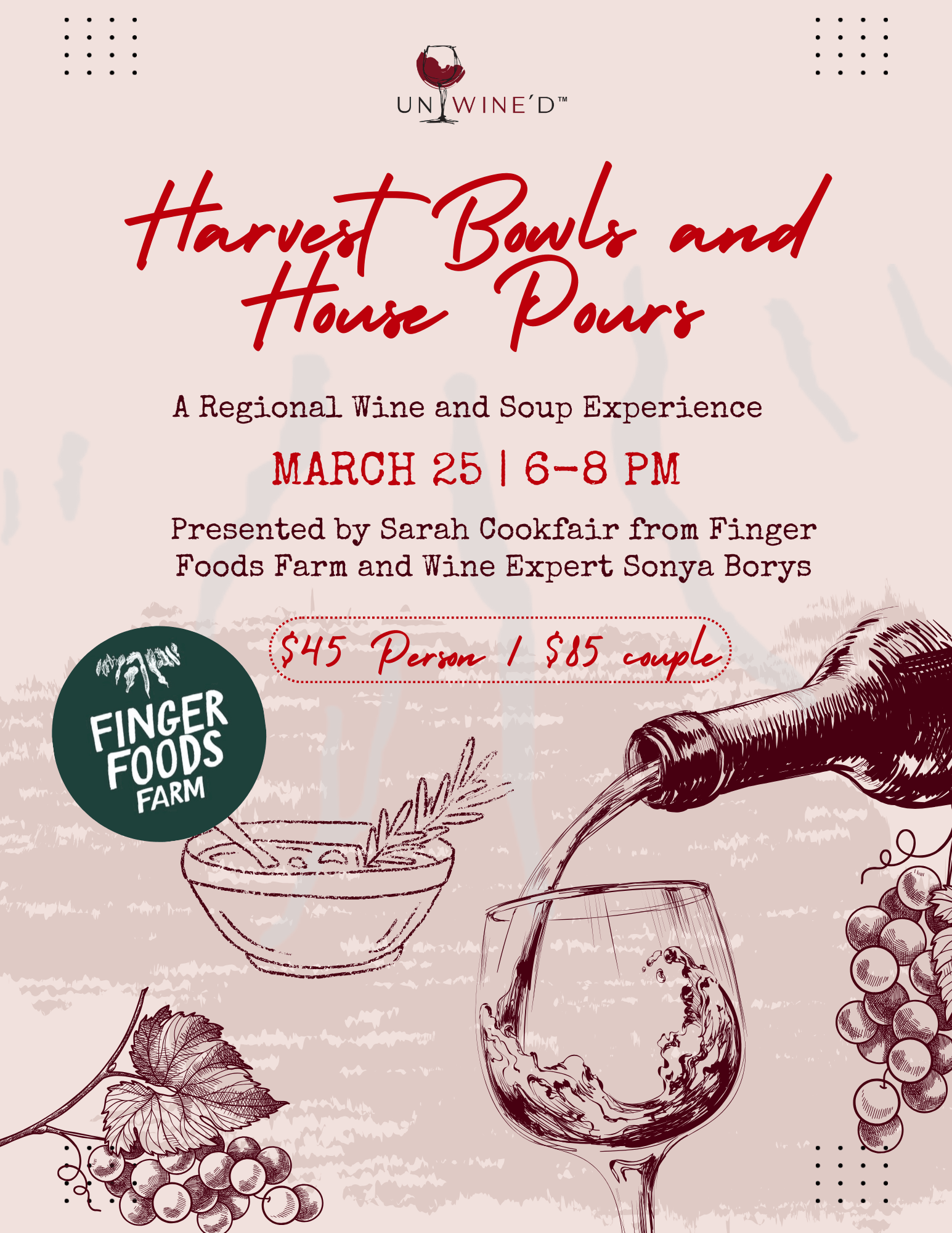 Harvest Bowls and House Pours: A Regional Wine and Soup Experience