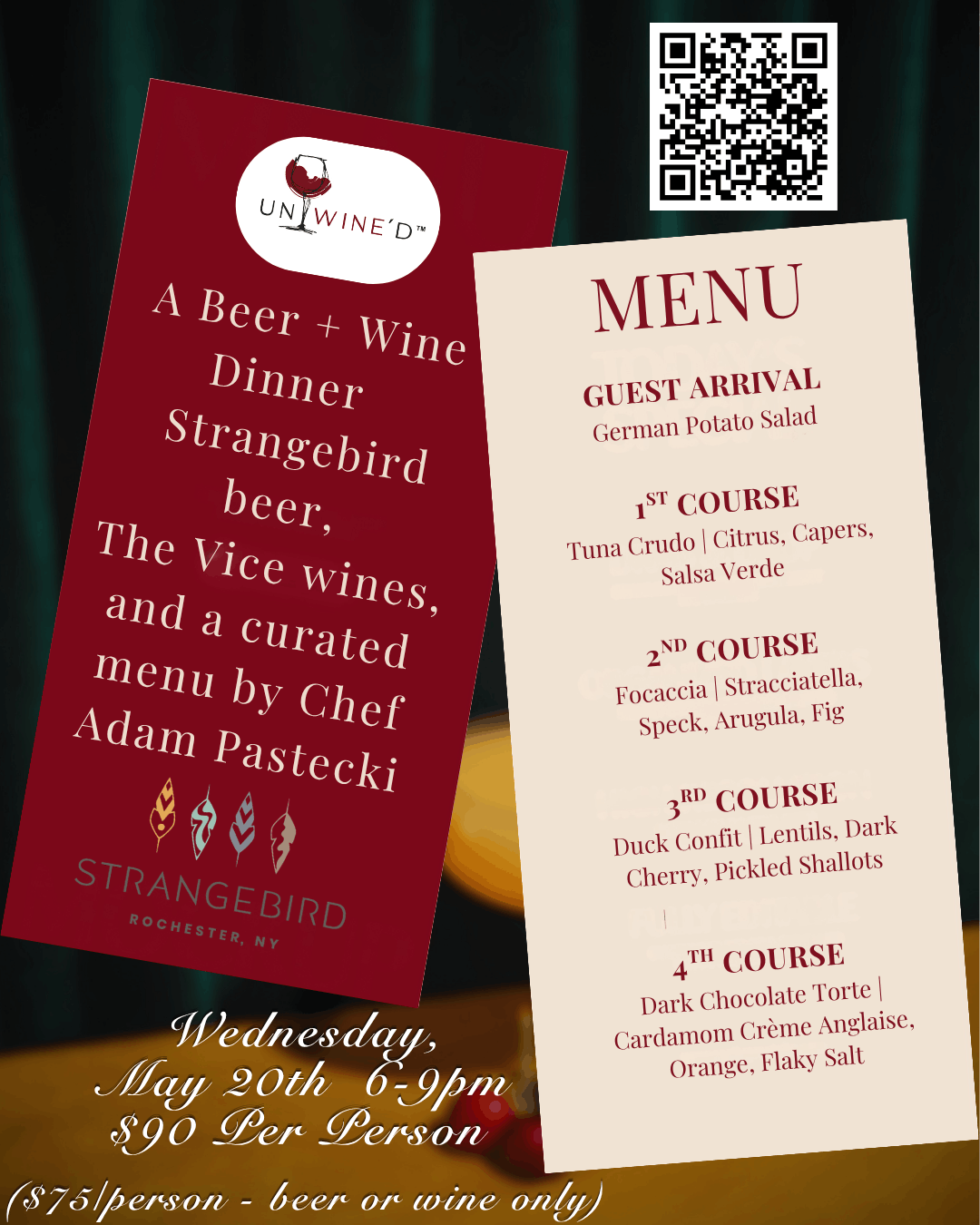 Beer + Wine Dinner: Strangebird x The Vice