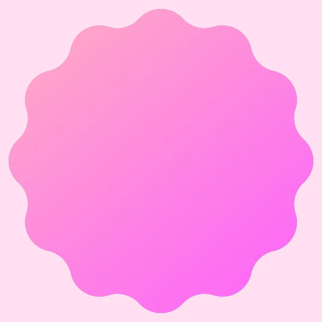 A woman smiling, wearing glasses, a blue cap with pink awareness ribbons, and outdoor gear, posed against a pink background.