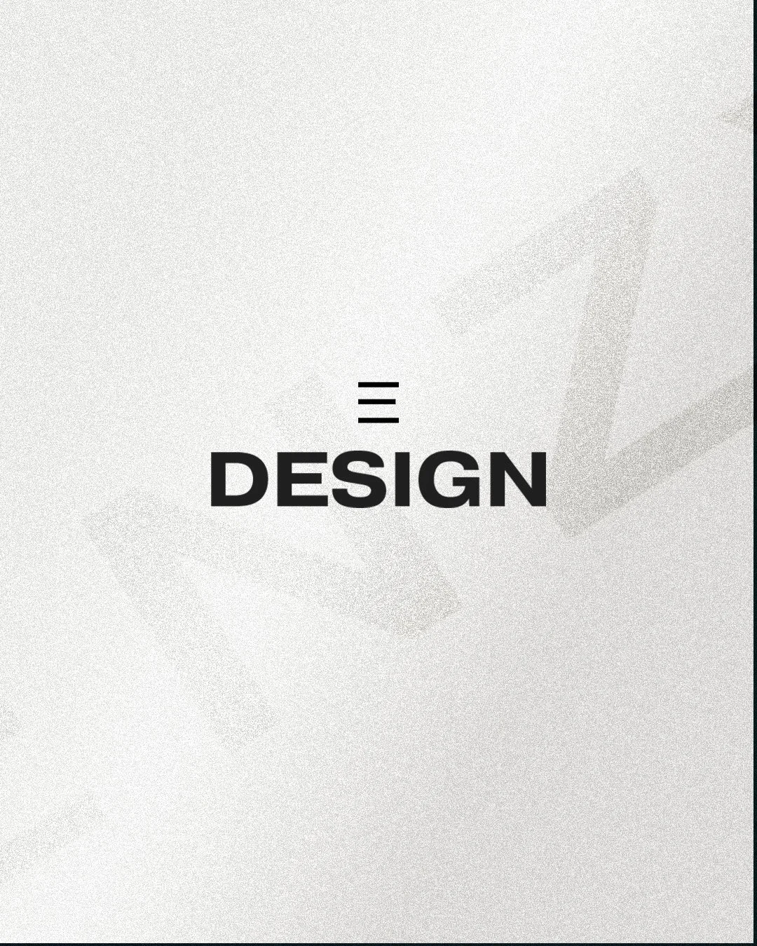 Minimalist design with the word 'DESIGN' and horizontal lines on a textured background.