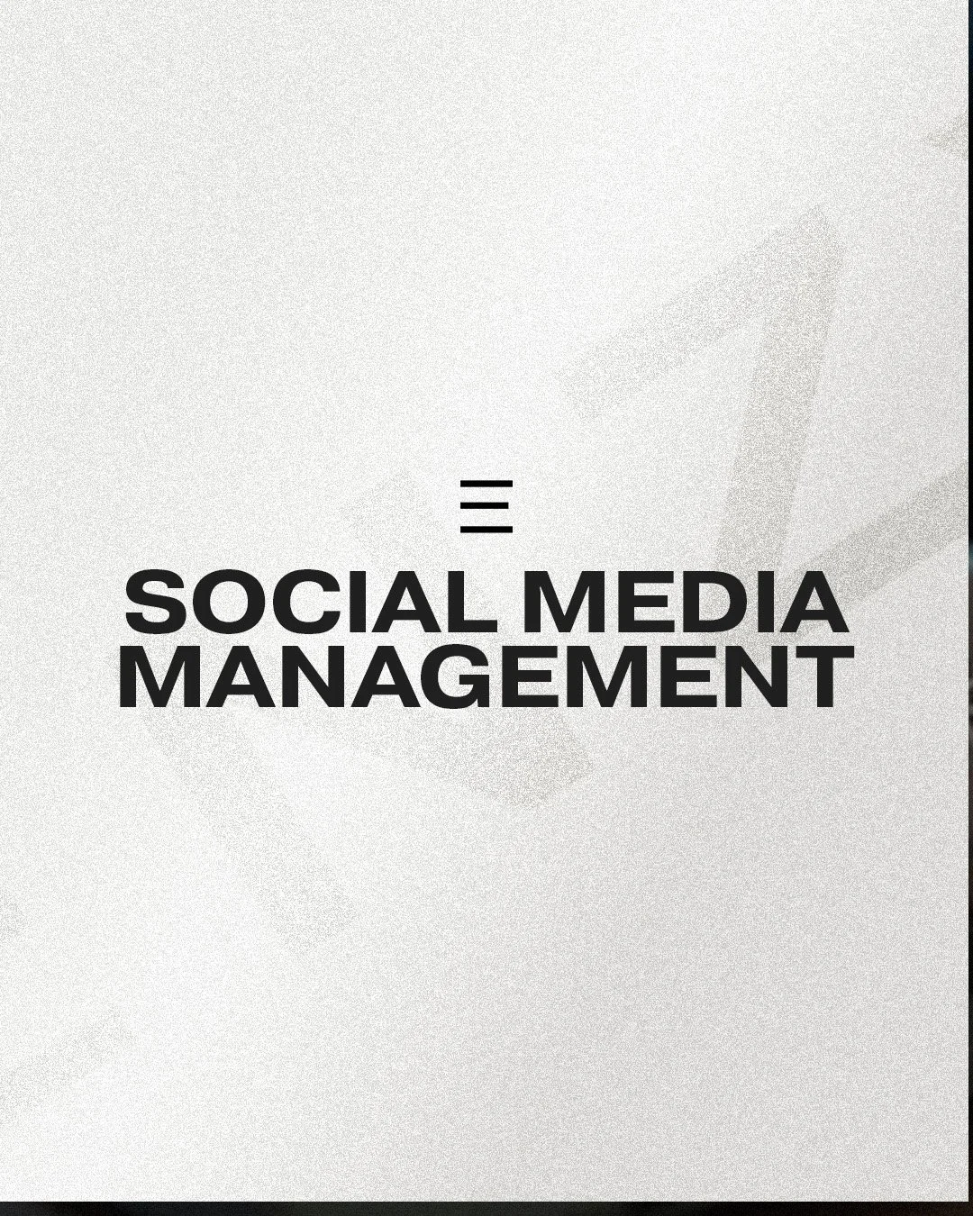 Text "Social Media Management" on a light gray background with three horizontal lines above it.