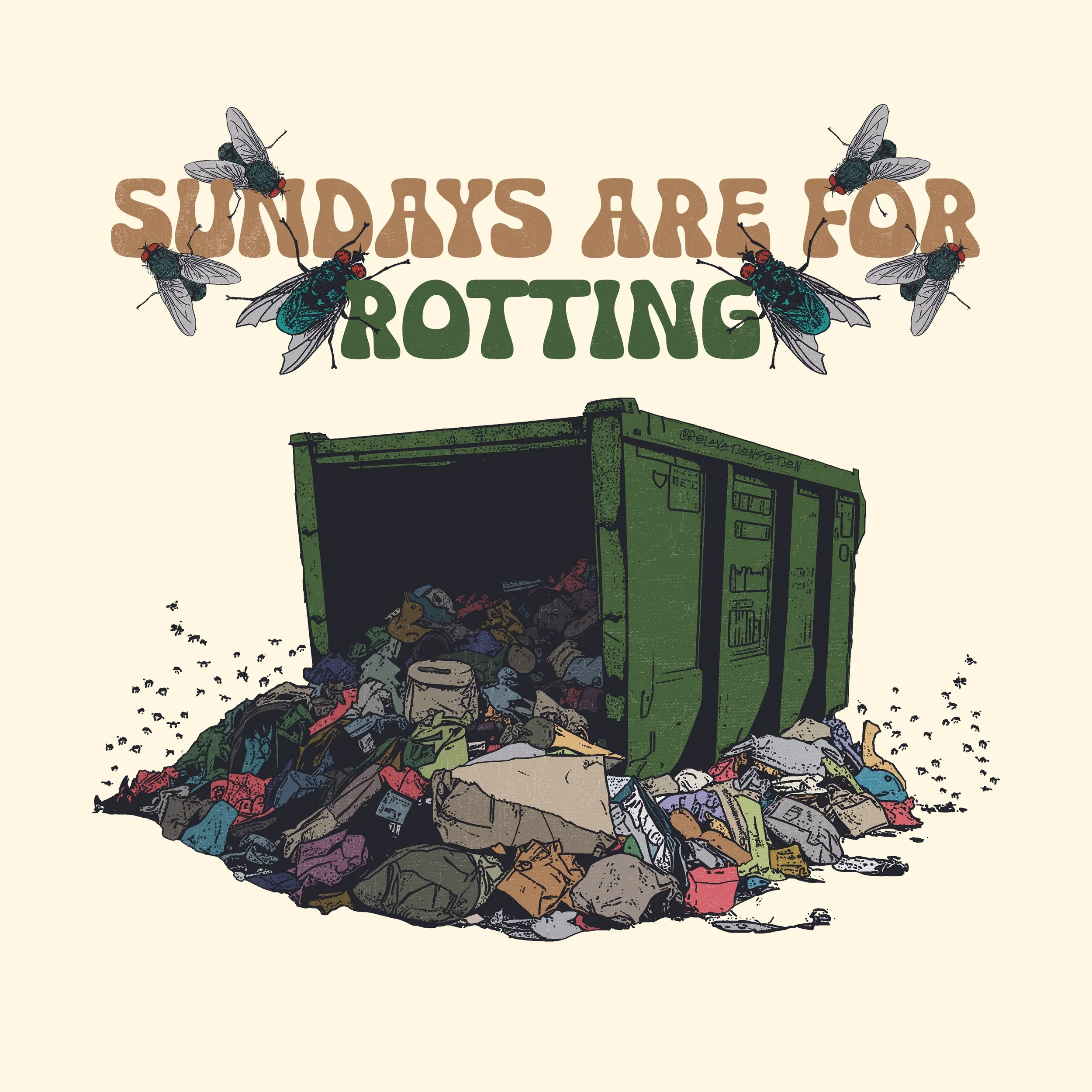 Fully illustrated social media post for Relaxation Station (Wellness Podcast)