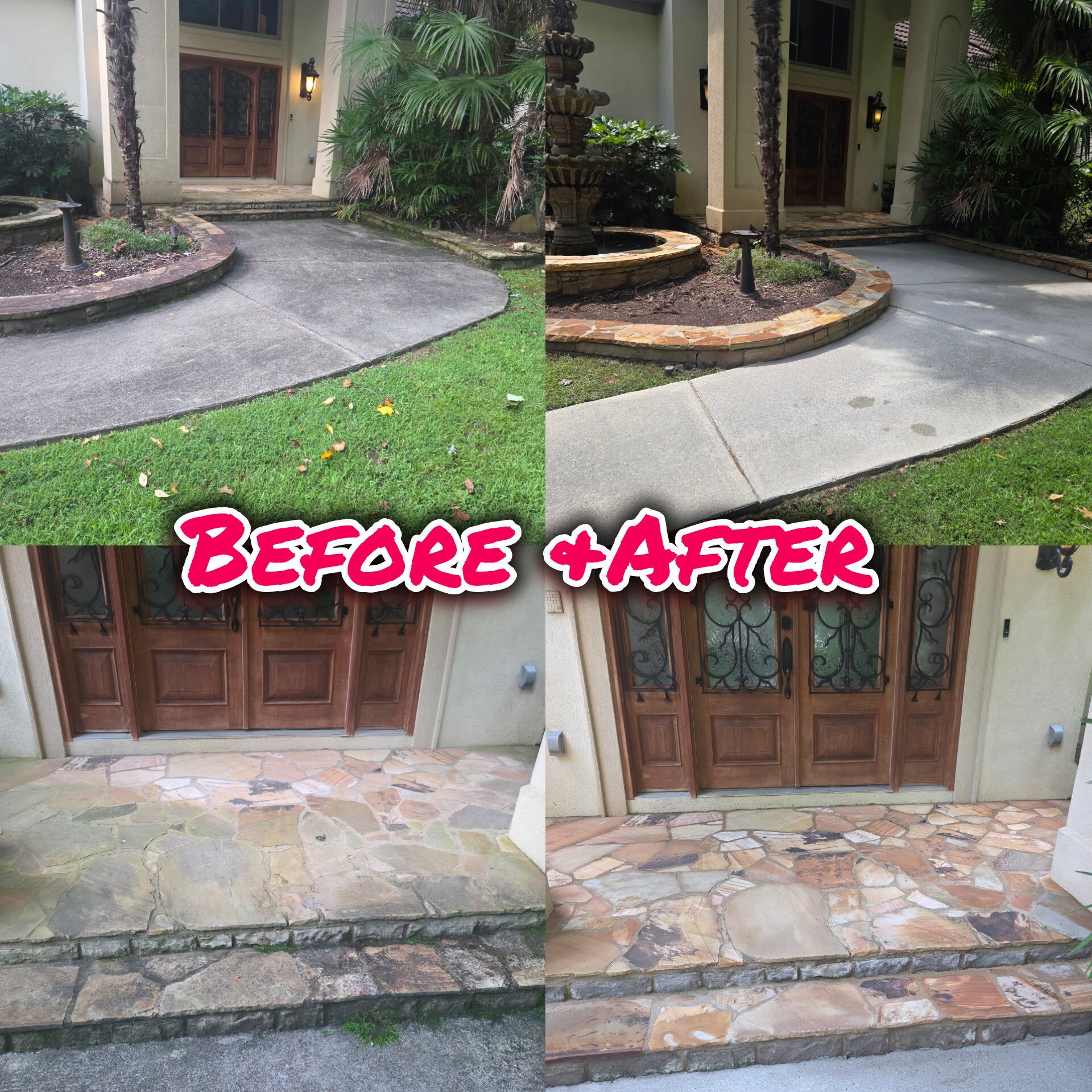 Recent front steps before and after in Lake Spivey