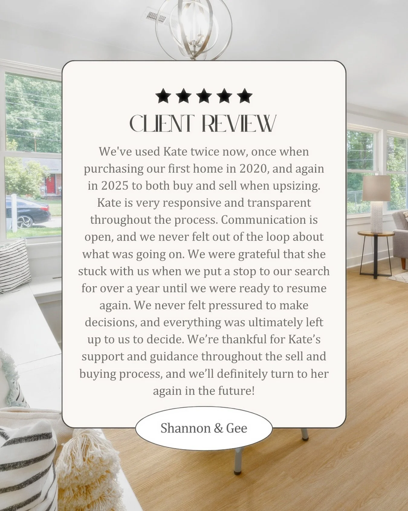 Client Review ⭐️⭐️⭐️⭐️⭐️
So happy to receive this 5 star review as they truly mean the world to me 💕 
#reviews #realestate #happyclientshappyme