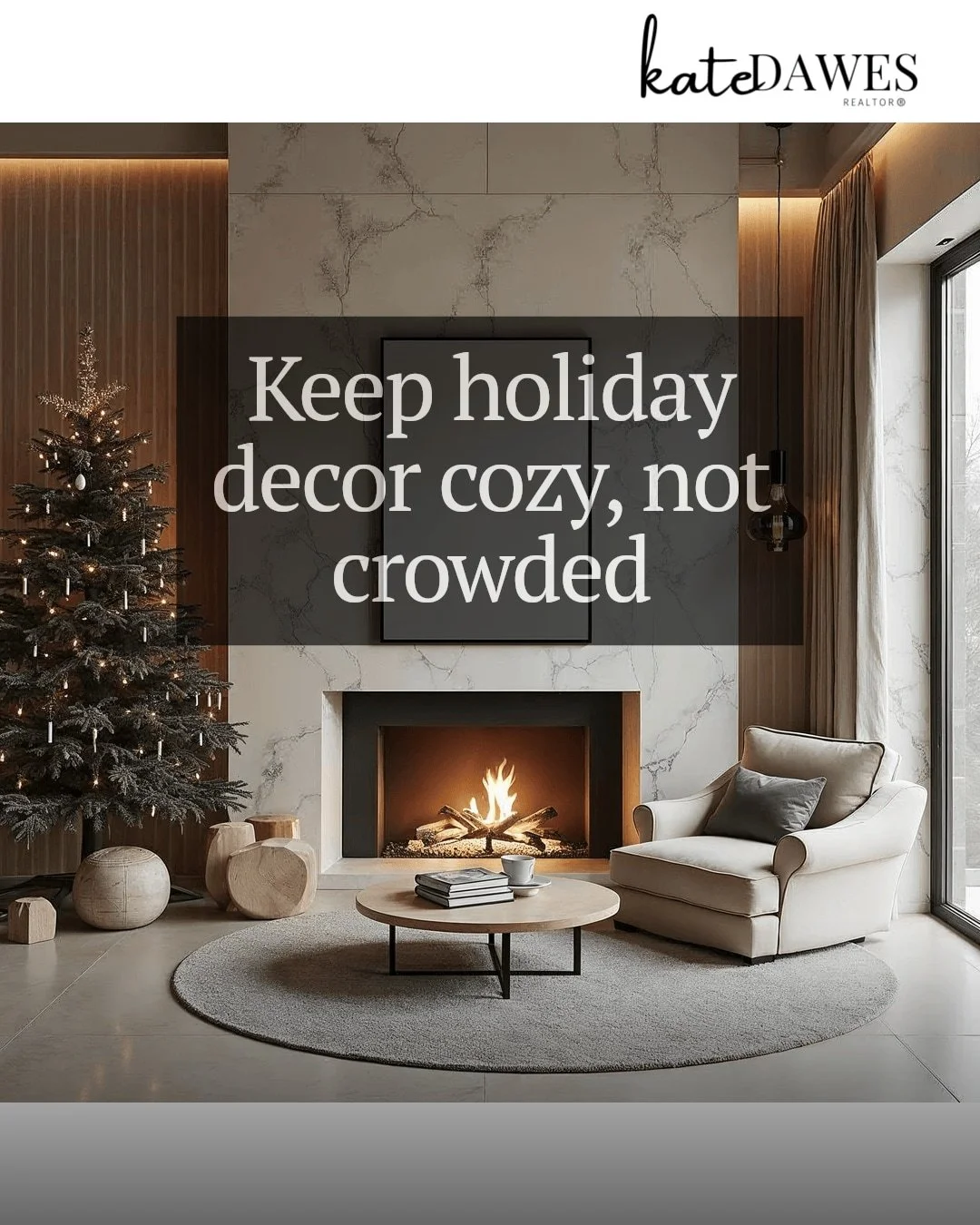 Decorating for Christmas can add warmth and charm to your home &mdash; but when you're selling, it's key to strike the right balance.

Do keep decorations simple and tasteful. Think cozy touches like a wreath, subtle lights, or a classic centerpiece.
