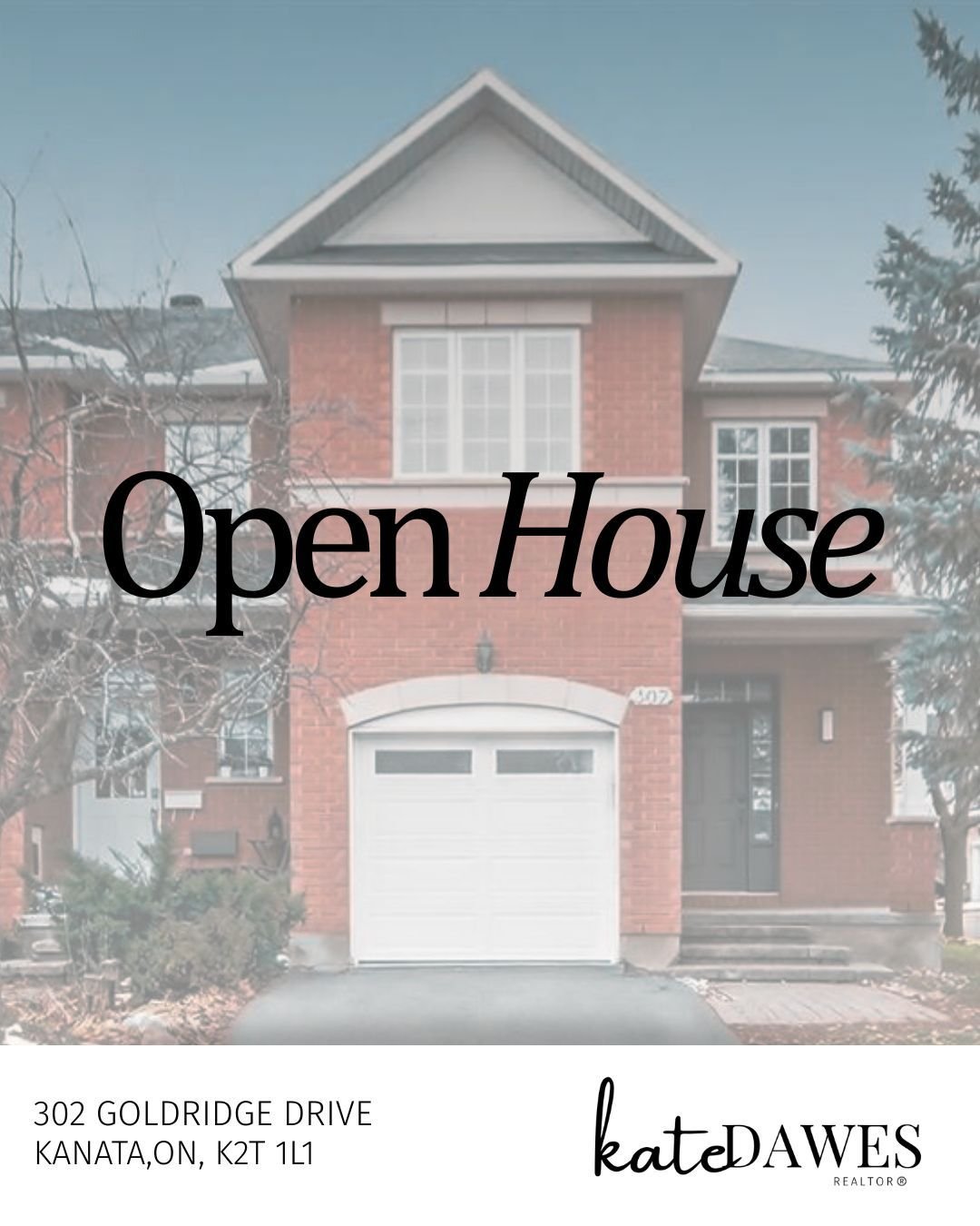 You're Invited!

Come and explore this Kanata Lakes property:
Sunday, December 14th between 2-4pm.

Quick closing available. This home offers soaring 2 storey living room, main floor den, finished lower level, primary with walk in closet and ensuite,