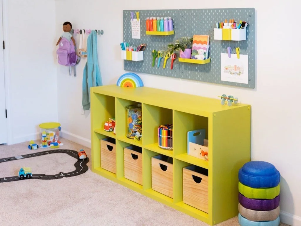 playroom inspiration, playroom inspo, playroom storage ideas