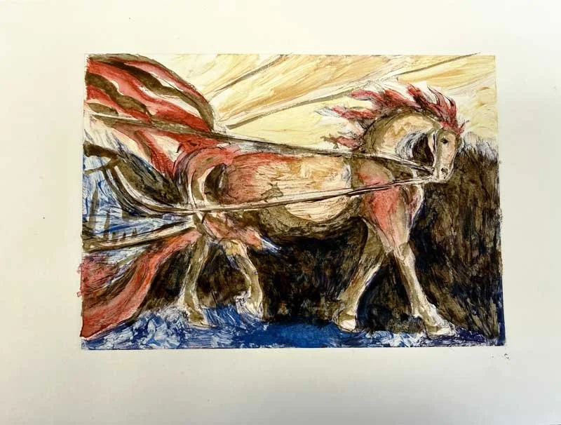 Fire Horse after Blake - Original artwork by Debra Lennox.