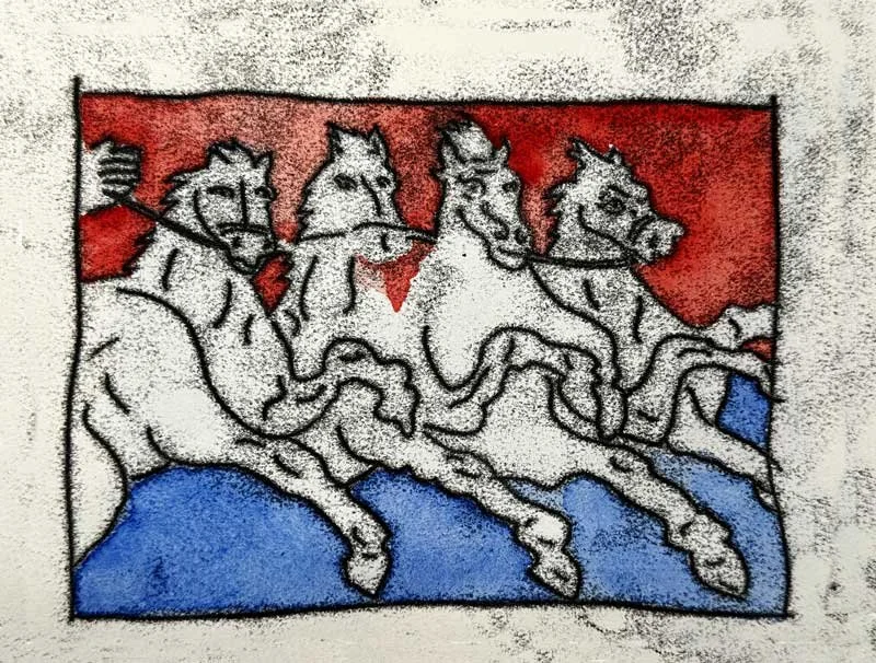 To the Polls! - original Monoprint by Debra Lennox
