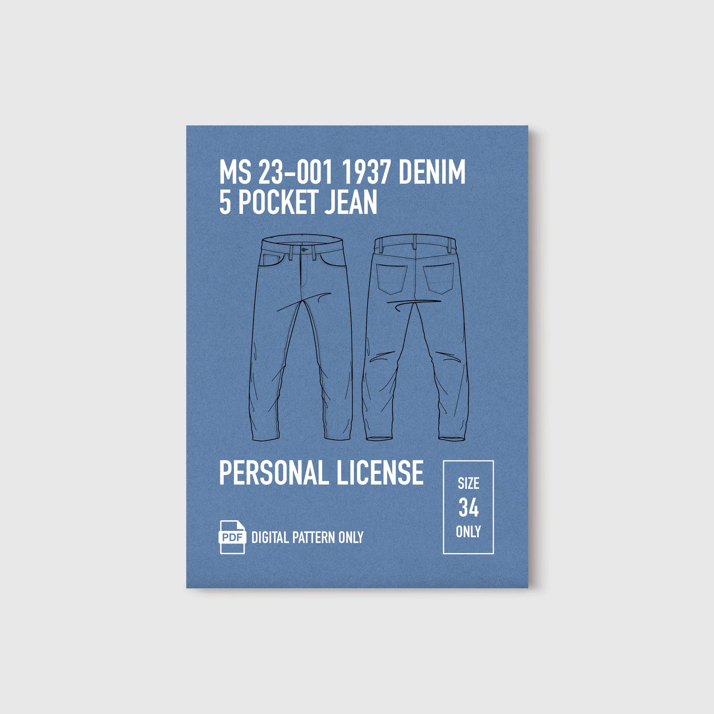 MS 23-001 1937 Denim Pattern | SIZE 34