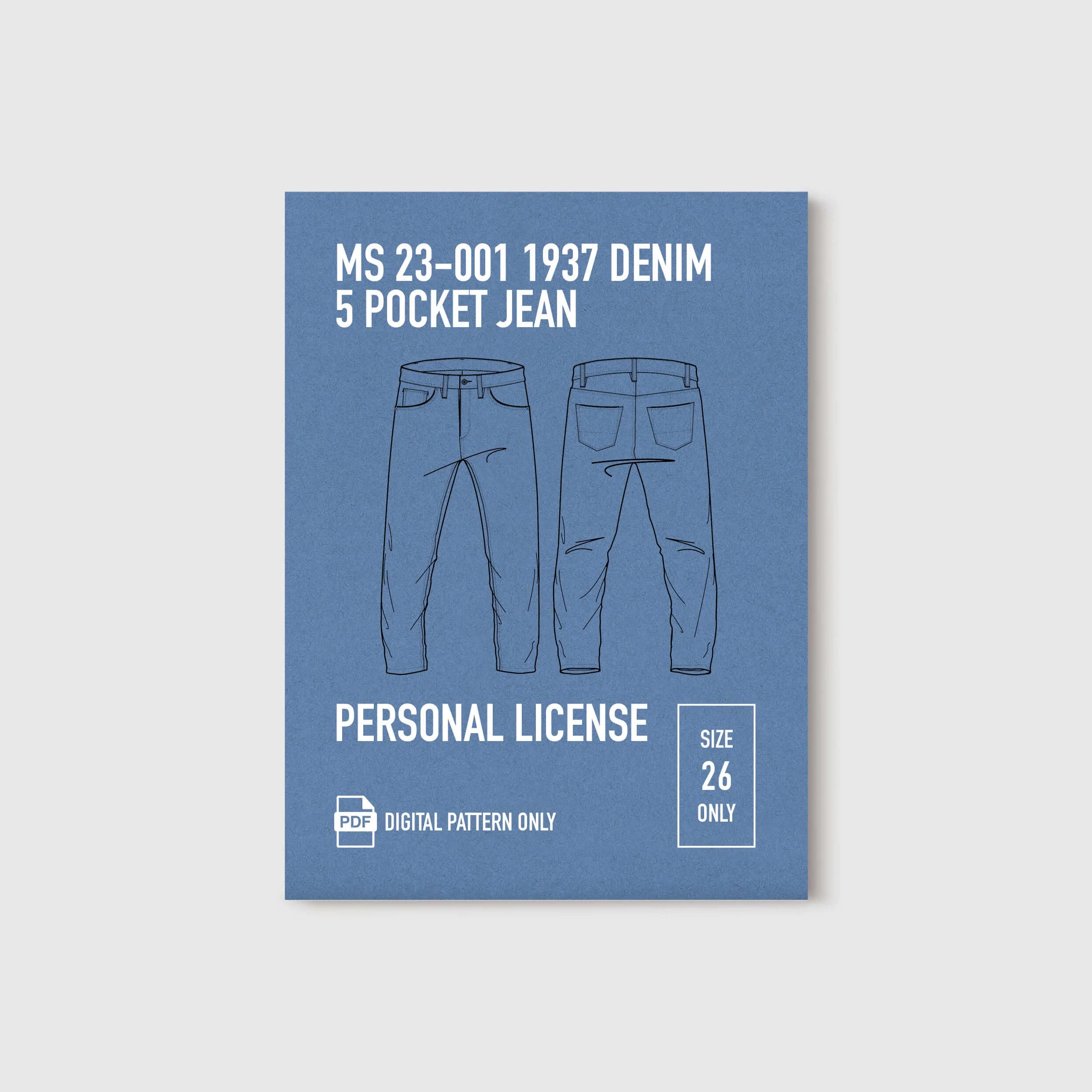 MS 23-001 1937 Denim Pattern | SIZE 26