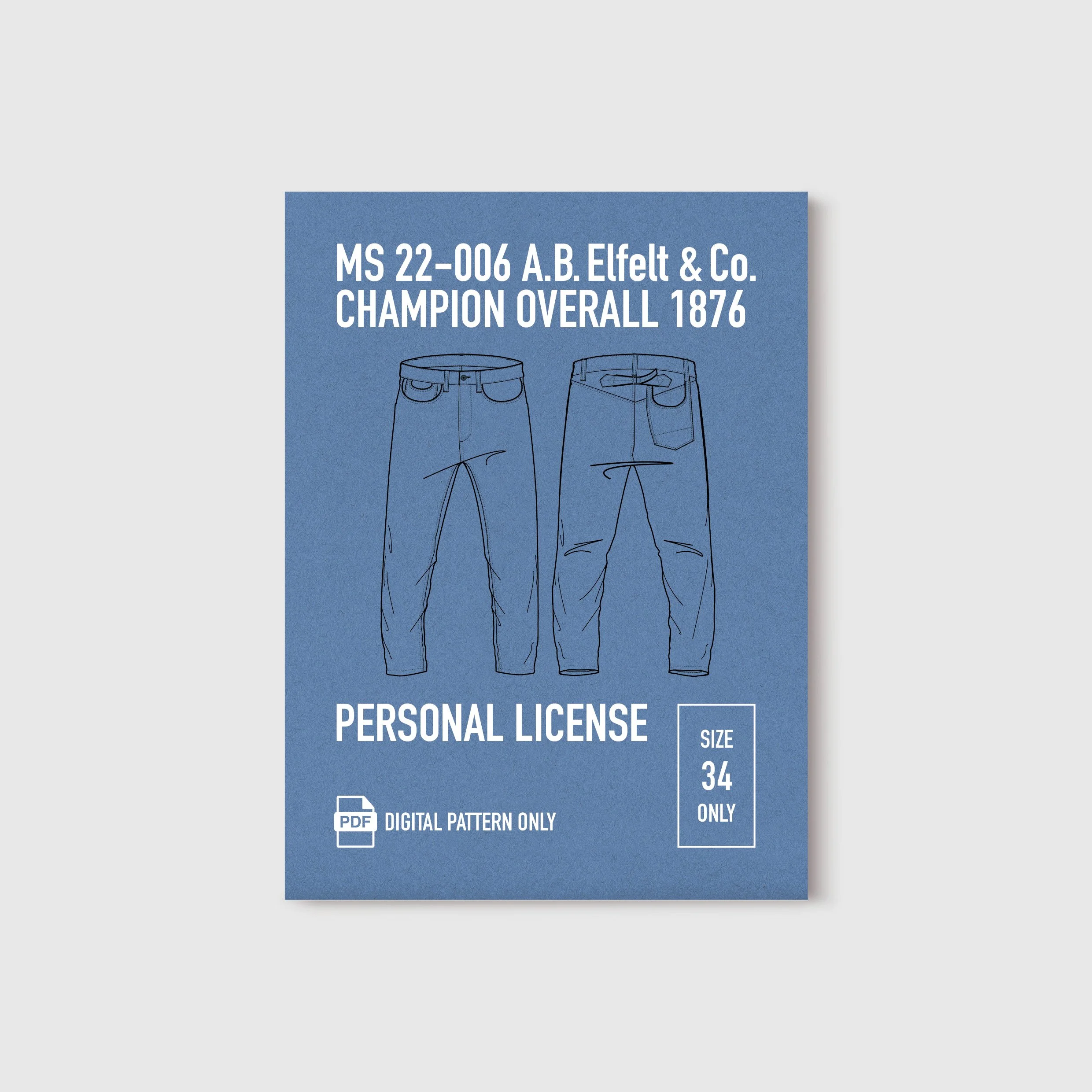 MS 22-006 1876 A.B. Elfelt & Co. Champion Overall Pattern | License PDF