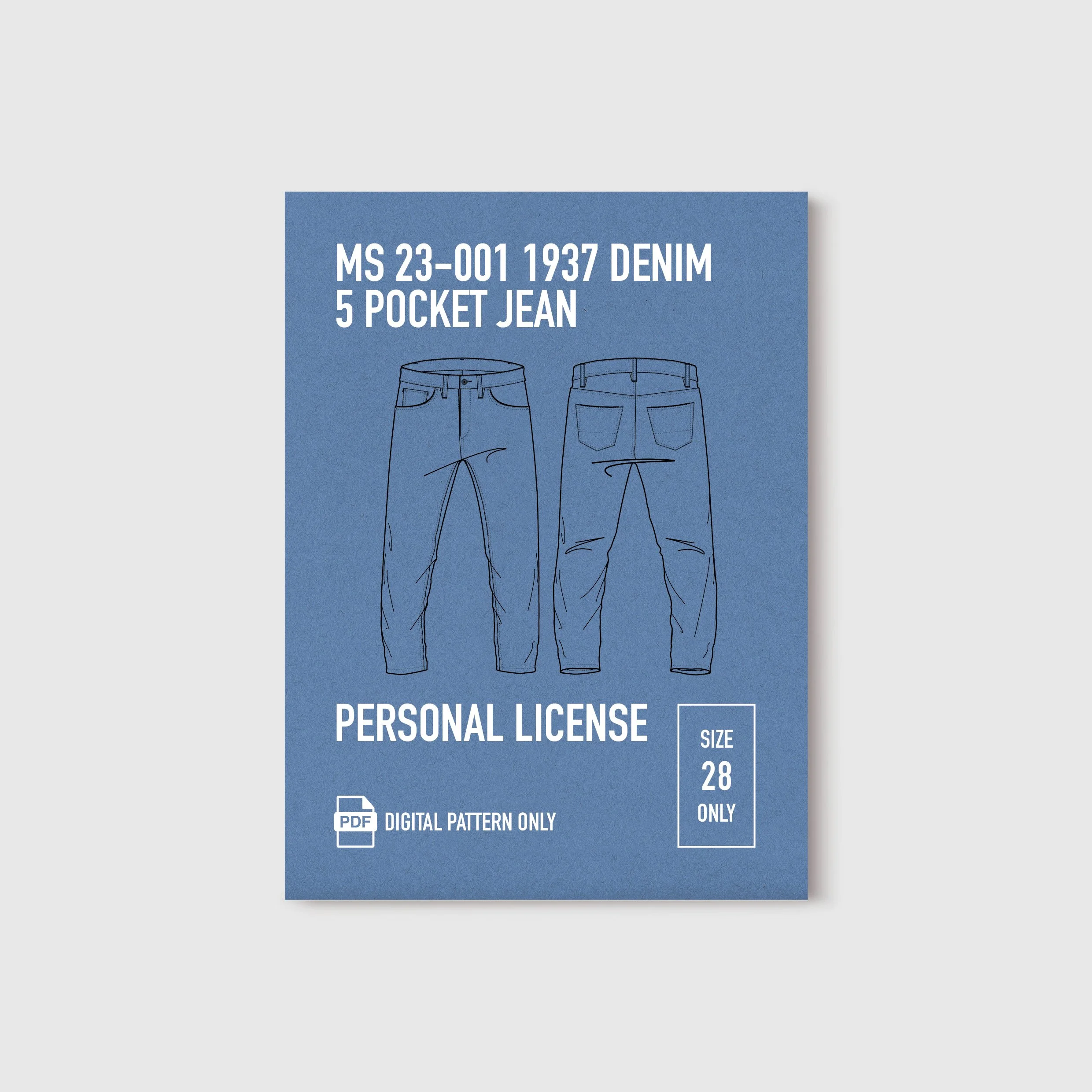 MS 23-001 1937 Denim Pattern | SIZE 28
