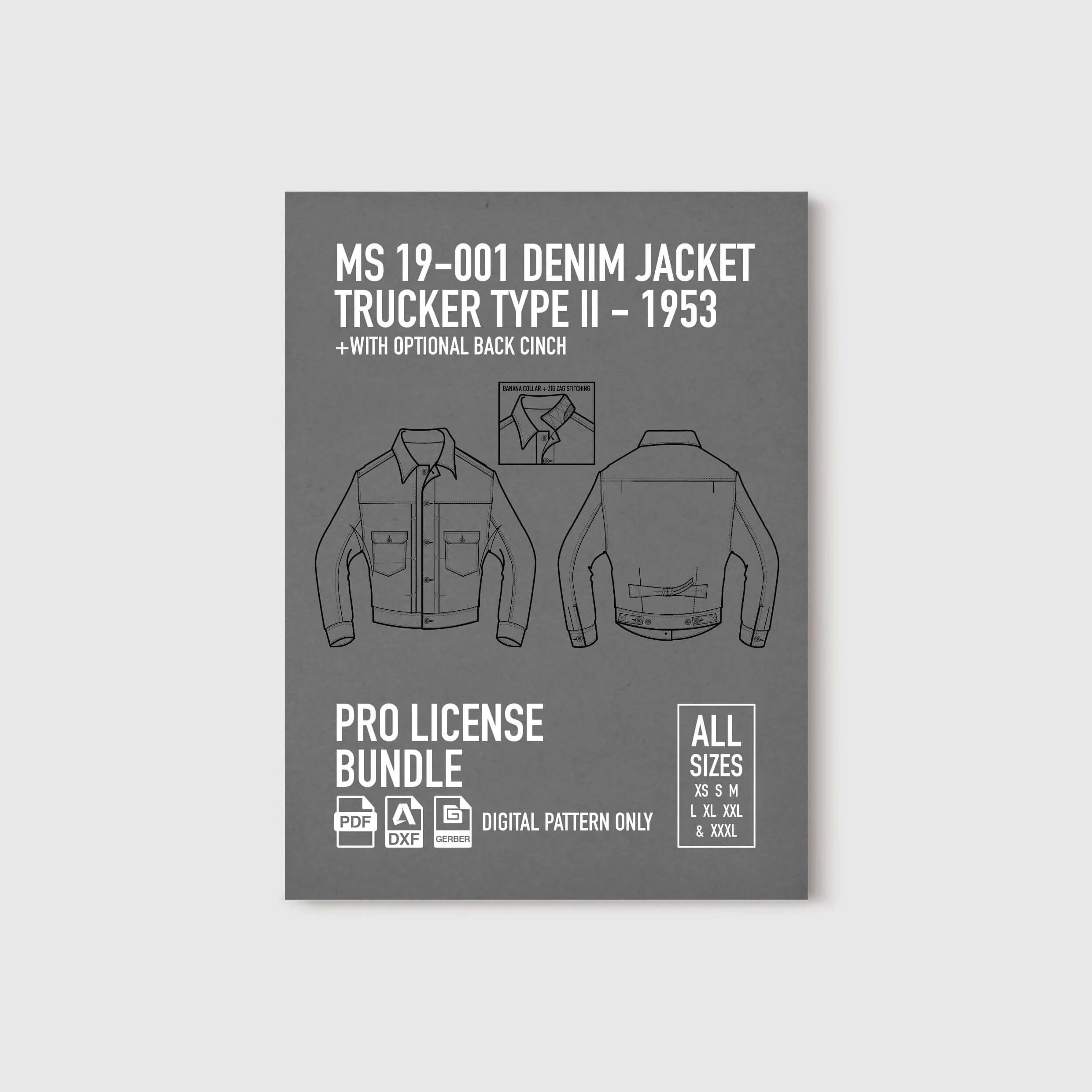 MS 19-001 1953 Denim Pattern | Pro Bundle PDF DXF