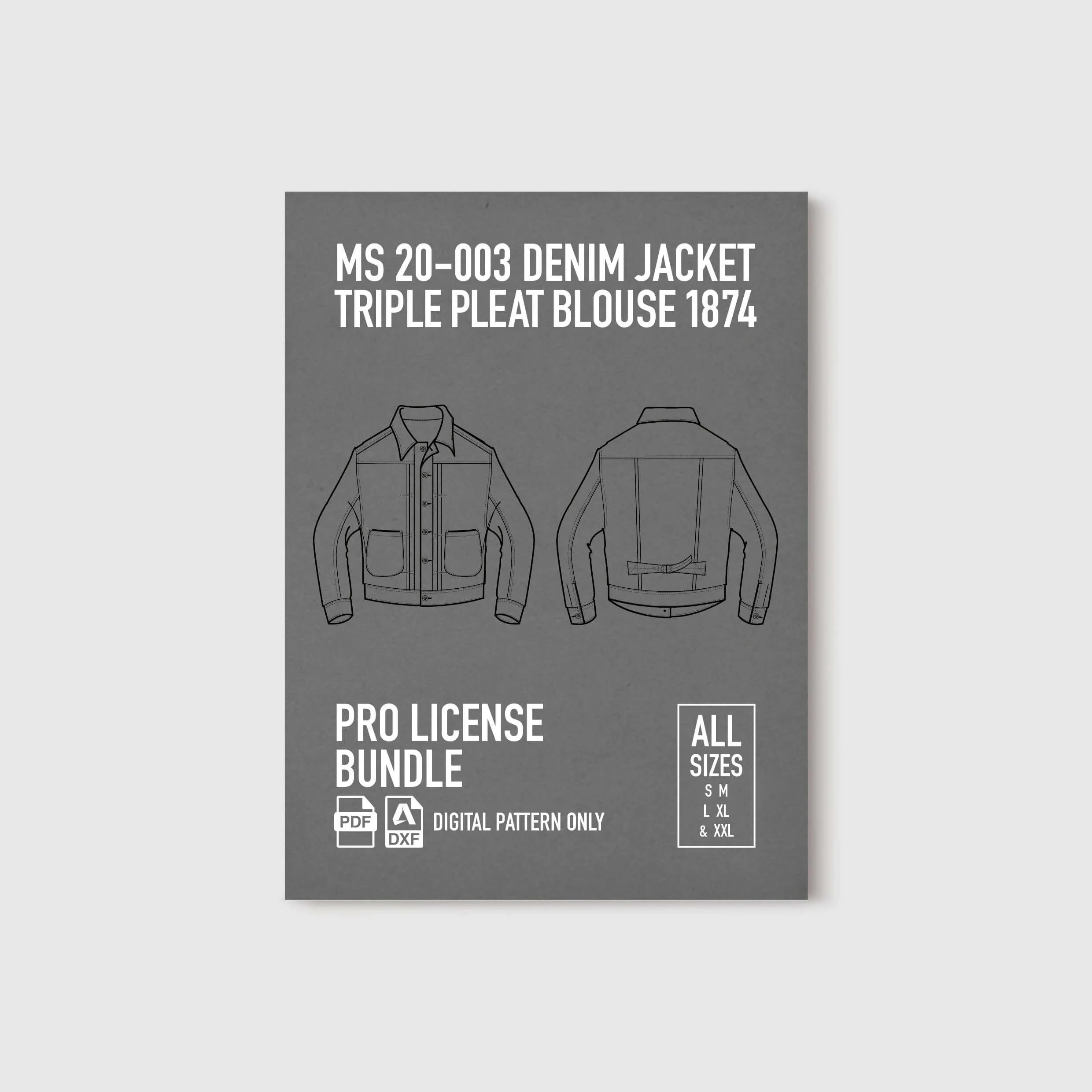 MS 20-003 1874 Triple Pleat Blouse Pattern | Pro Bundle PDF DXF