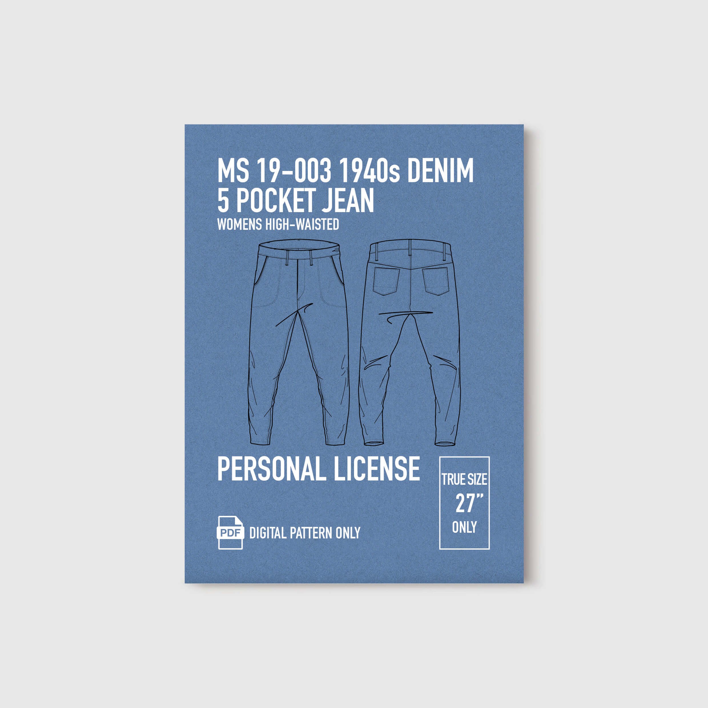 MS 19-003 1945 Women's Jean [Old Salem] Pattern | License PDF