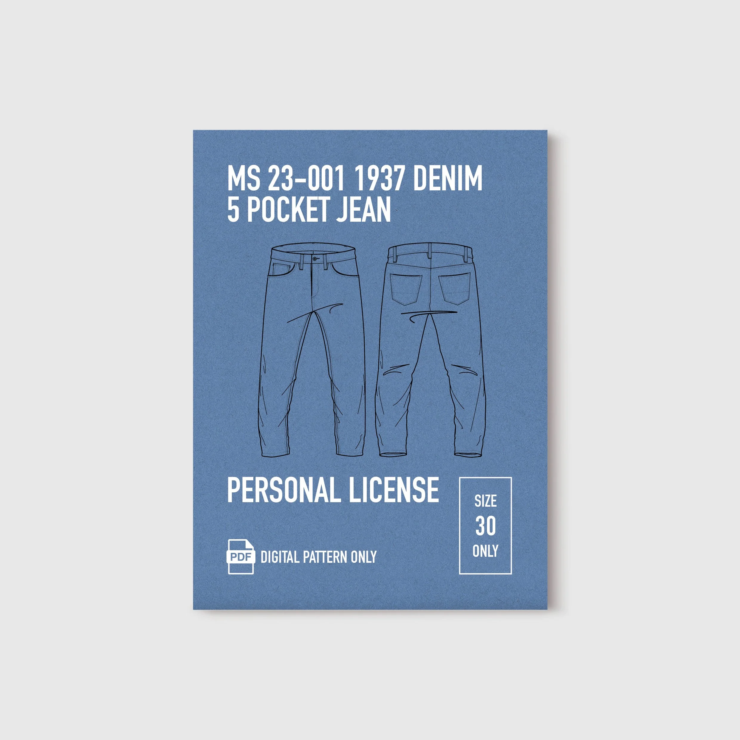 MS 23-001 1937 Denim Pattern | SIZE 30
