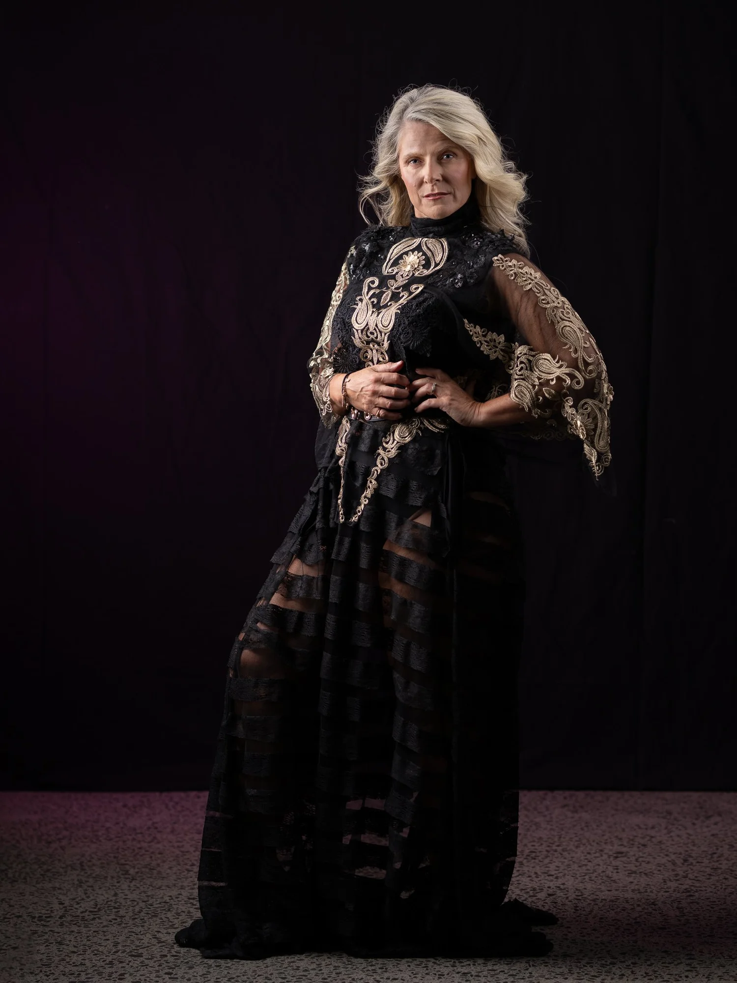 Full-length portrait of Ivanka in an embroidered gown