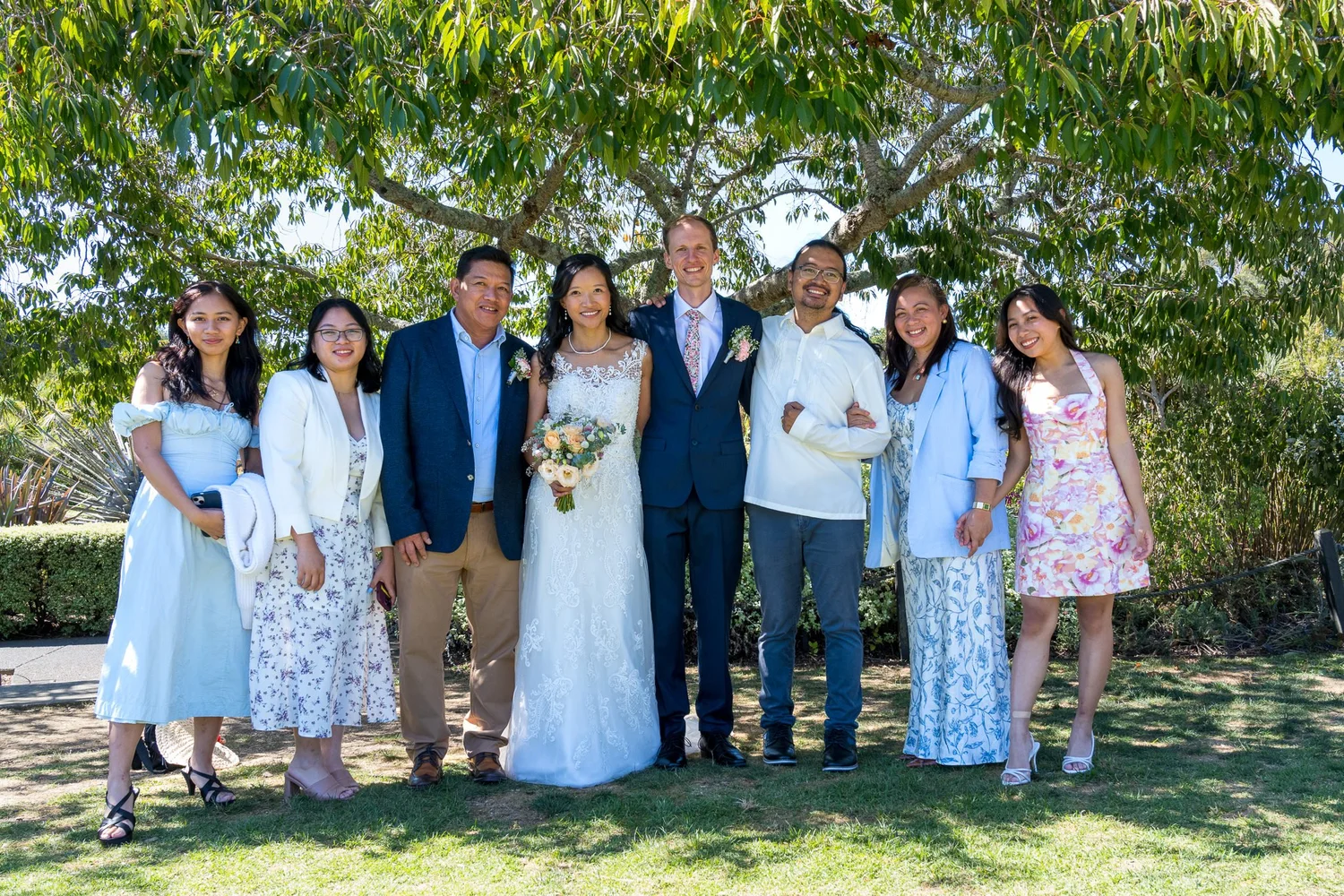 Gel and James with a larger family group