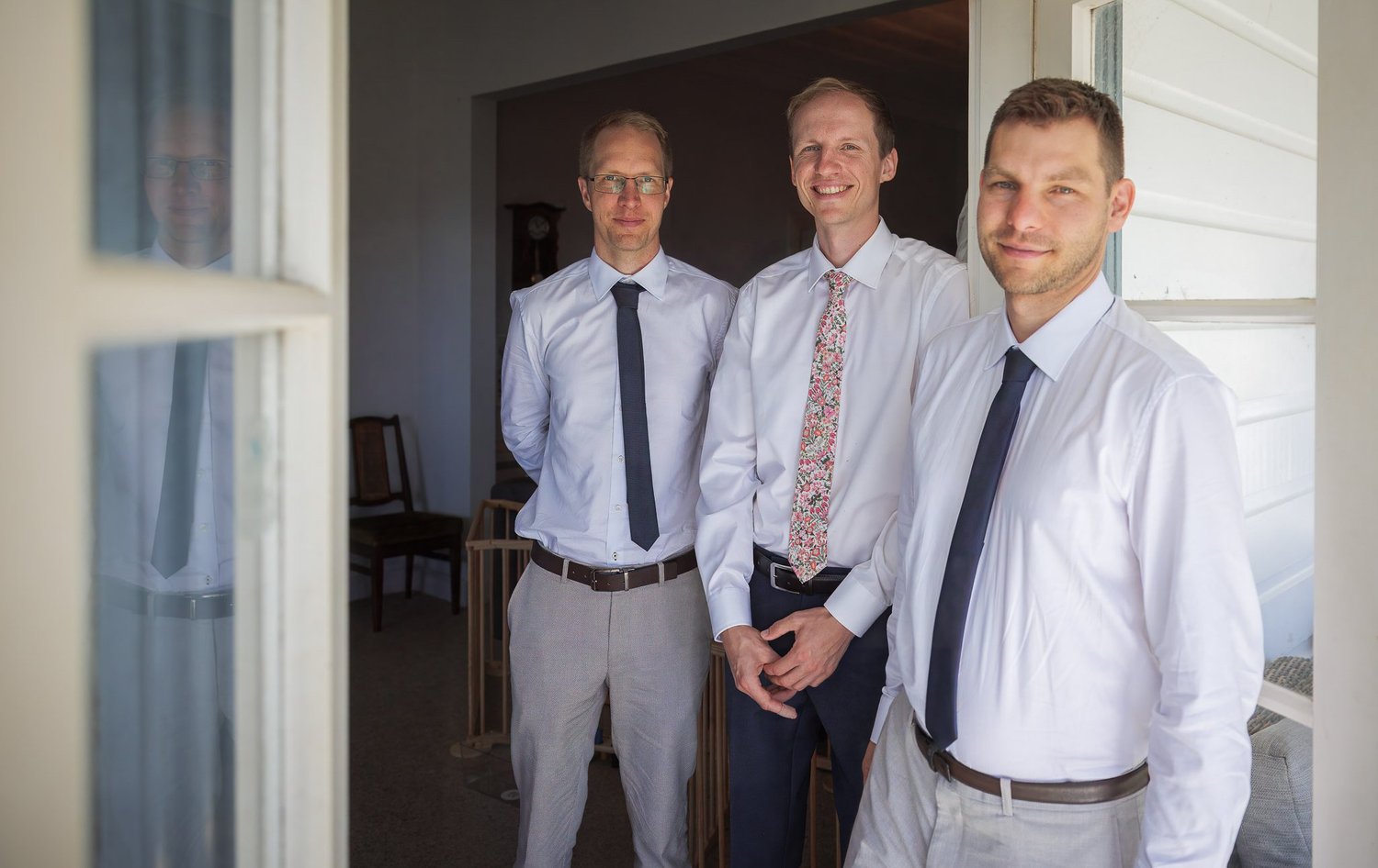 James with his groomsmen before the ceremony