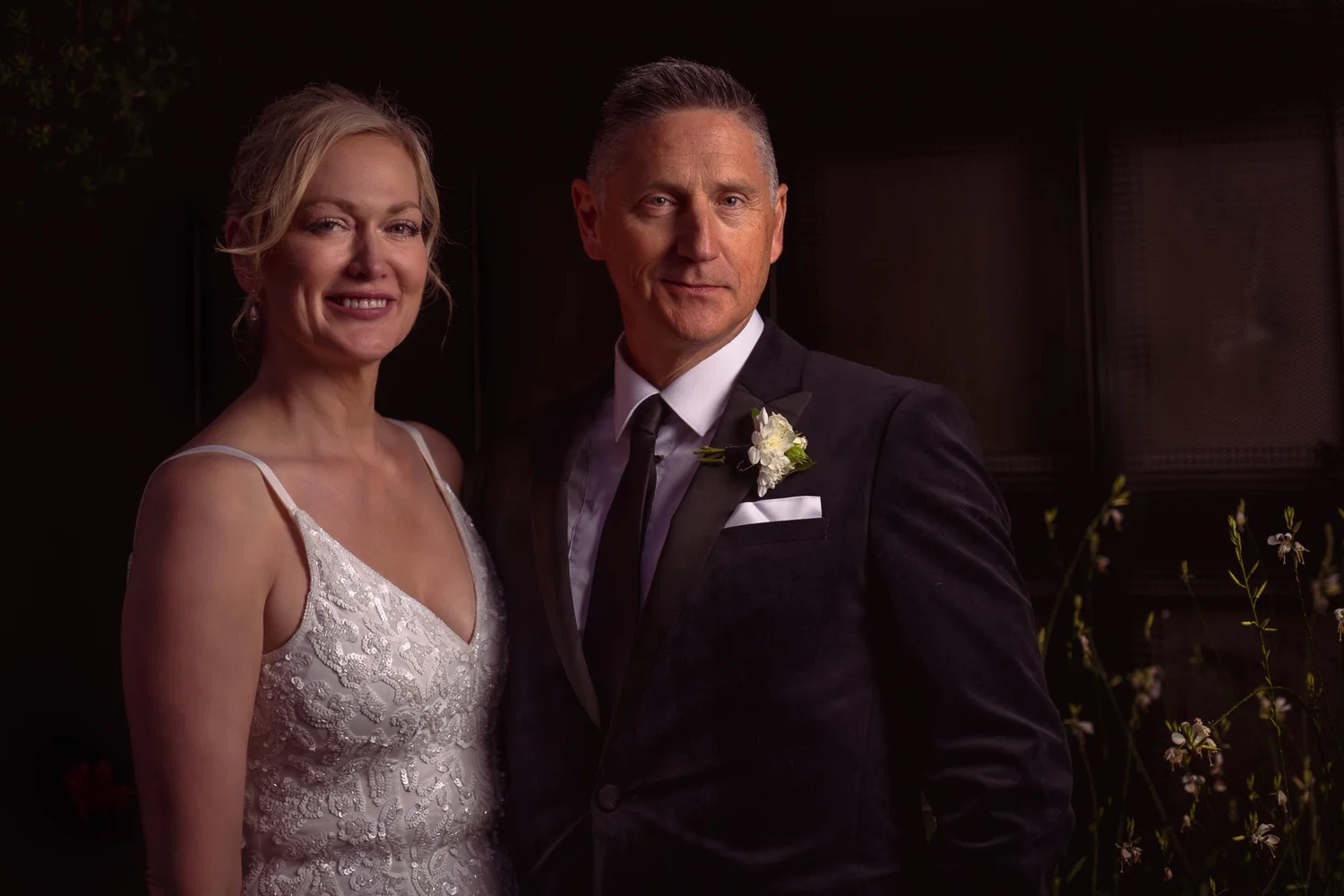 Shannon and Darren in a low-light portrait