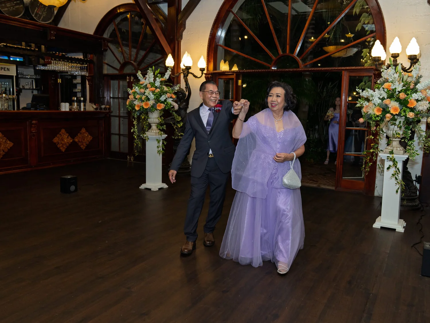 Guests make their entrance into the reception