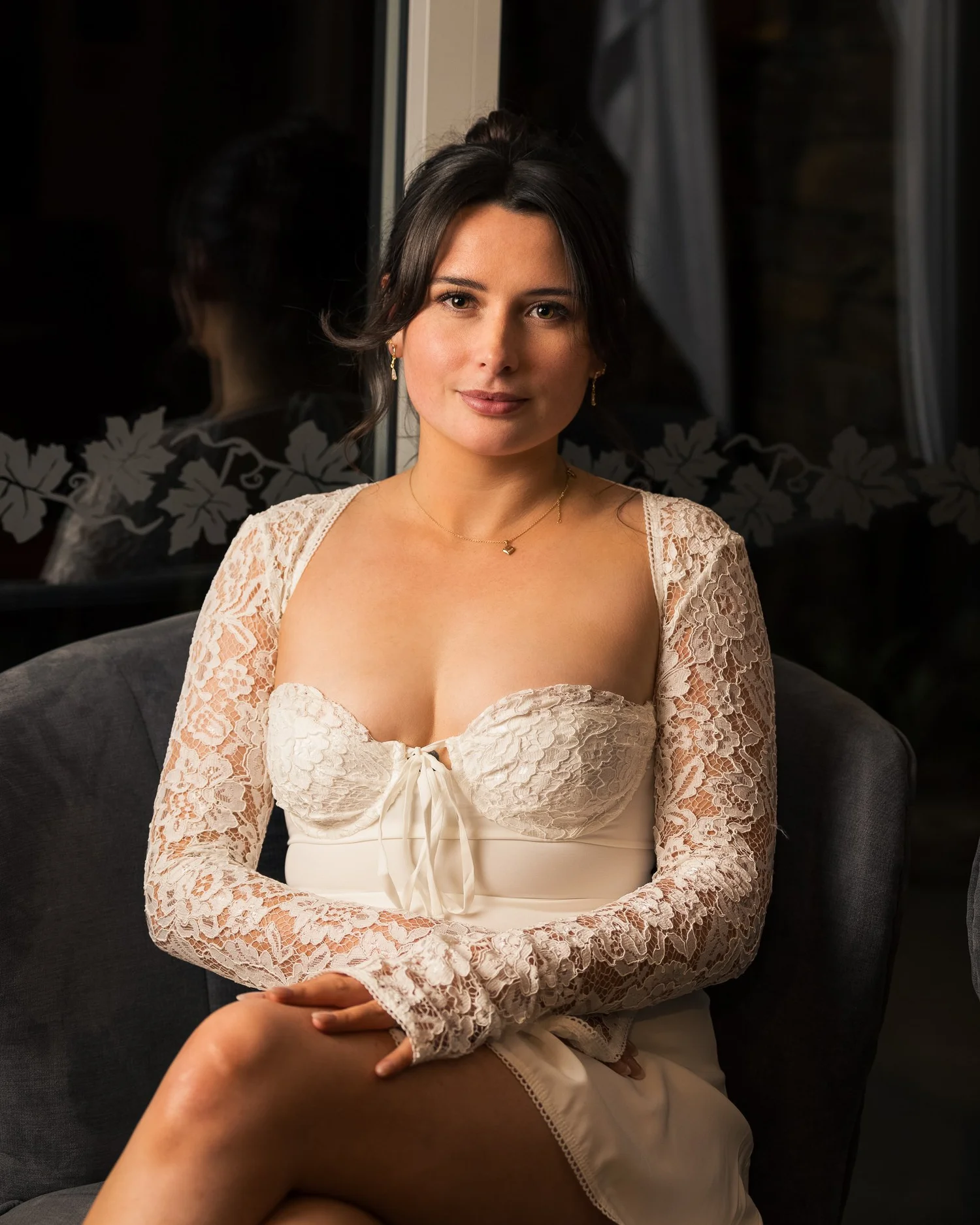 Paige in a lace jacket for an evening portrait