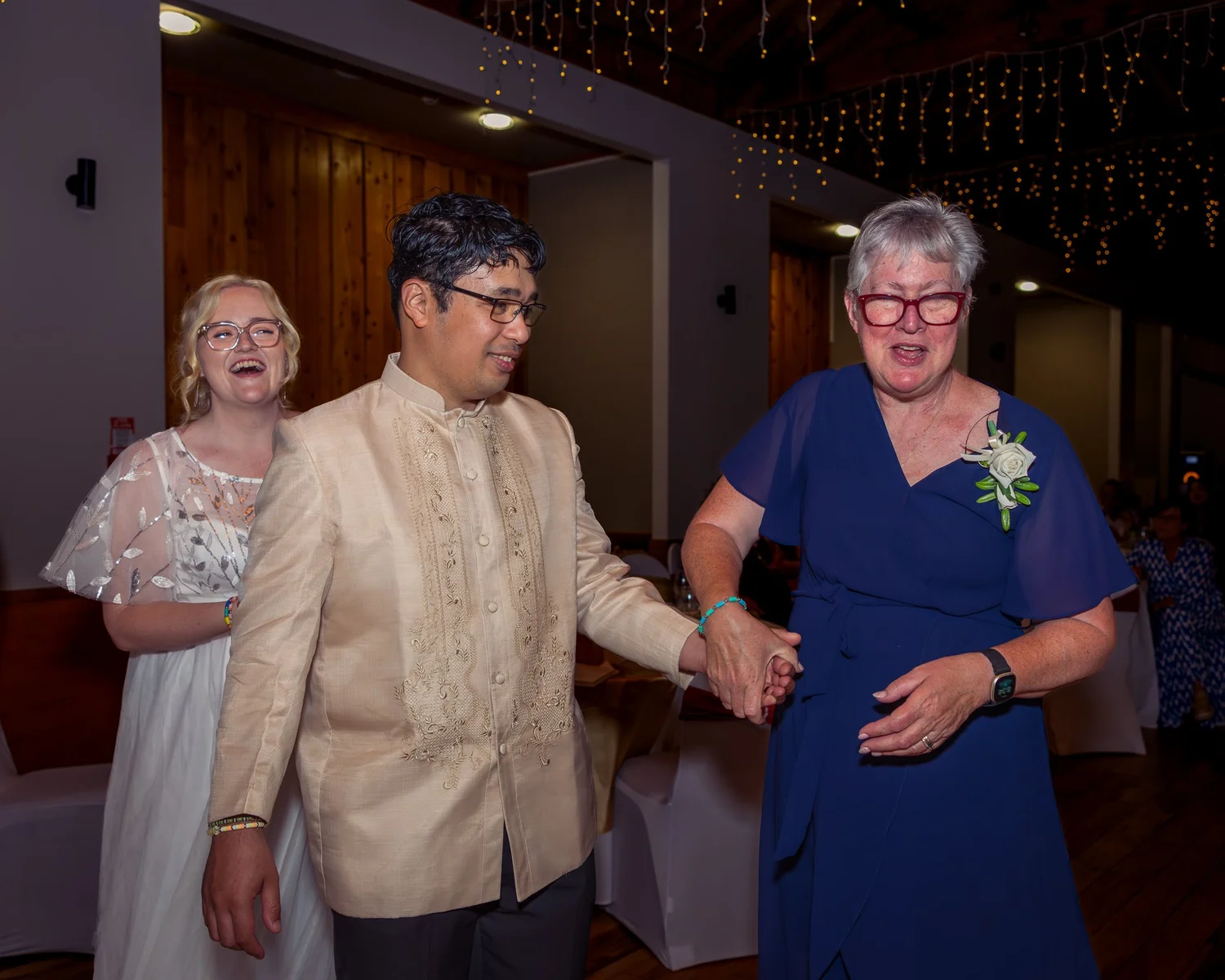 Guests dancing at the reception