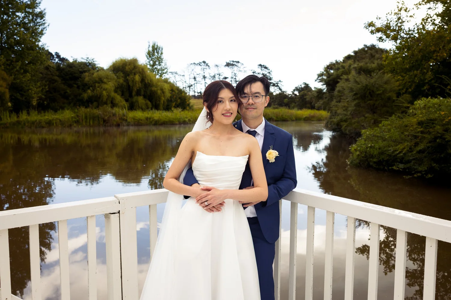 Cherry and Chi on the lakeside rotunda at Abel Estate