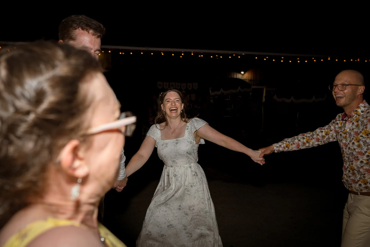 Mikaela dances during the ceilidh
