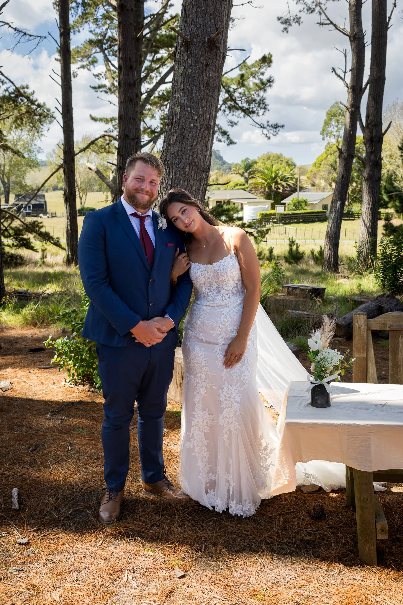 Tay and Jesse share a smile among the trees